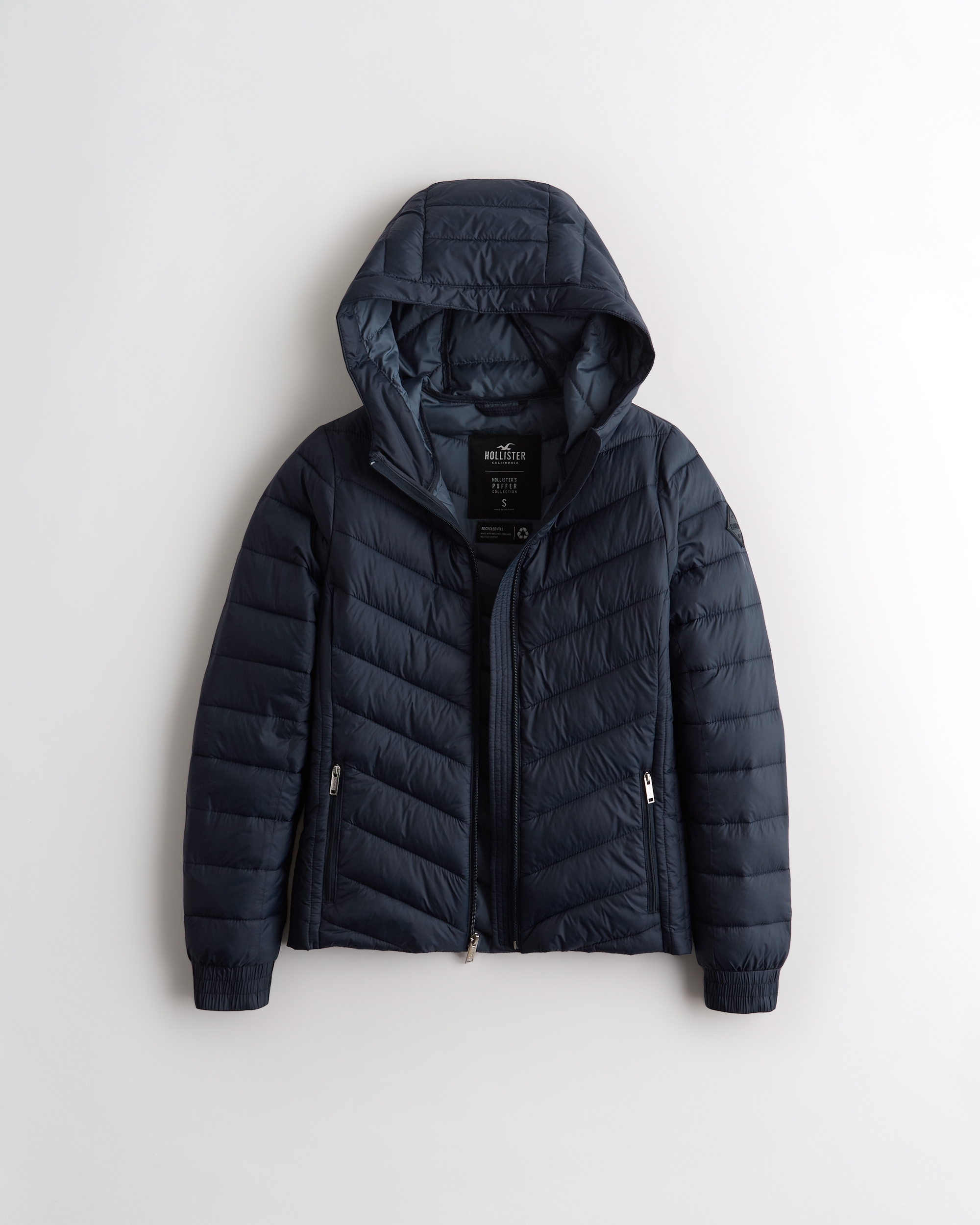 hollister packable lightweight puffer jacket