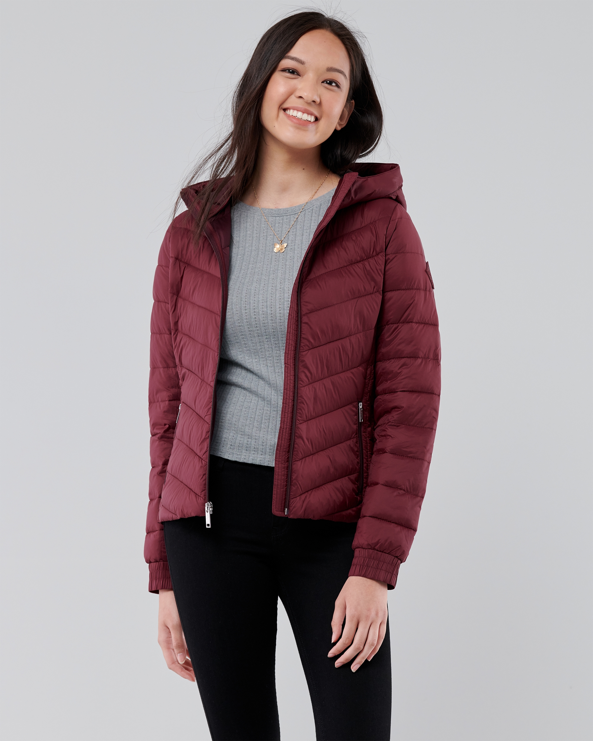 hollister yellow puffer jacket