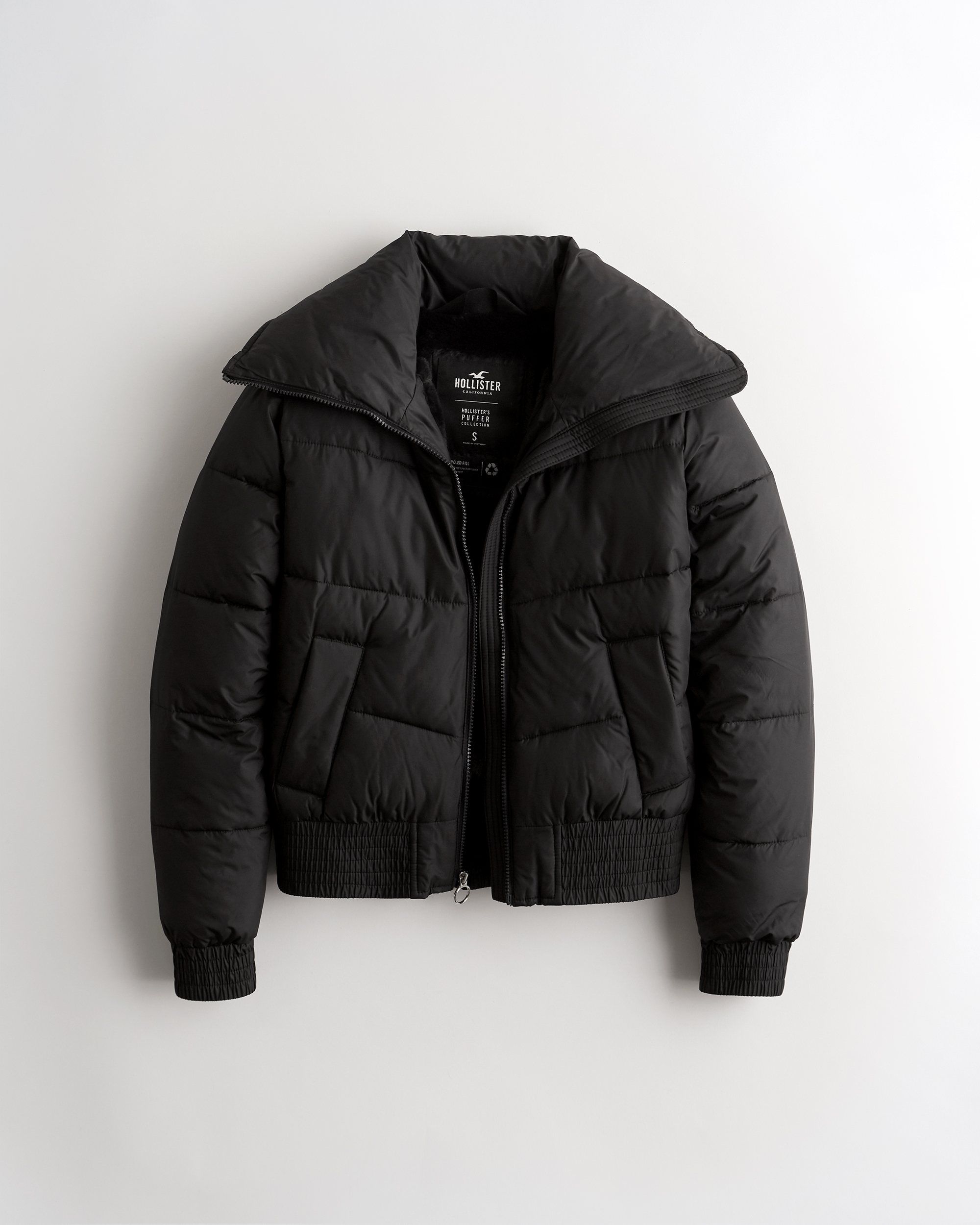 hollister mock neck puffer jacket