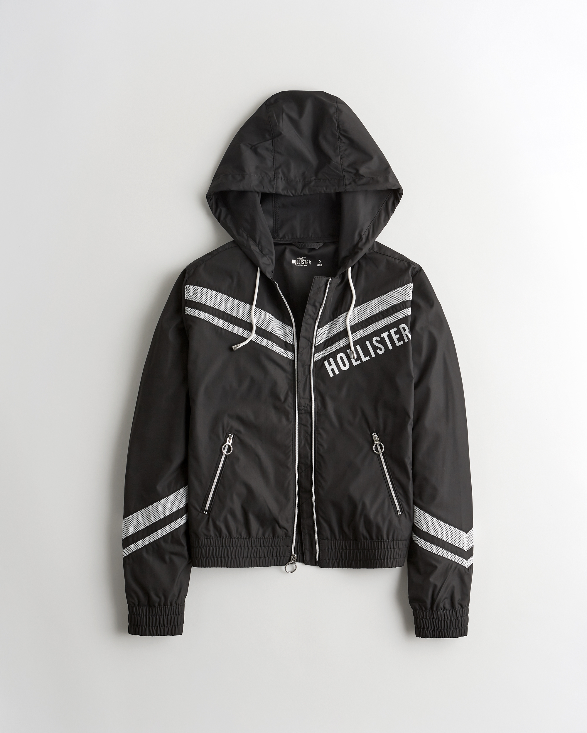 black and white hollister jacket