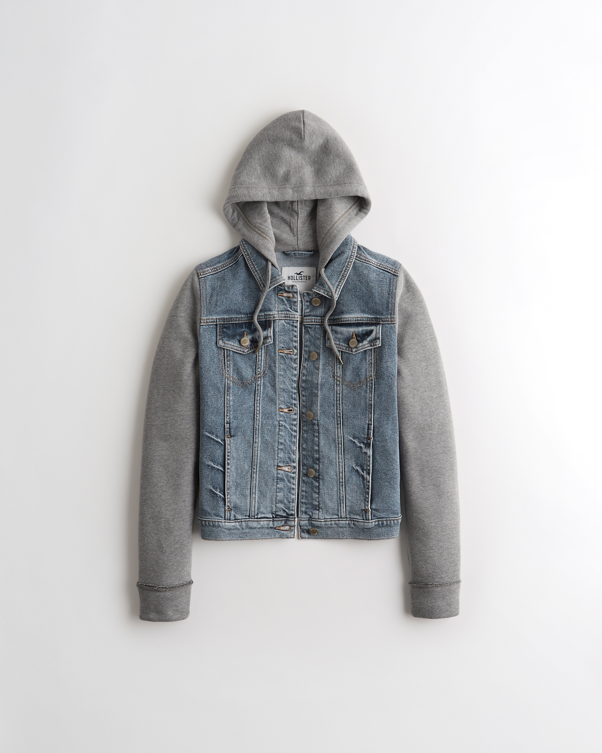 hollister denim jacket with hood