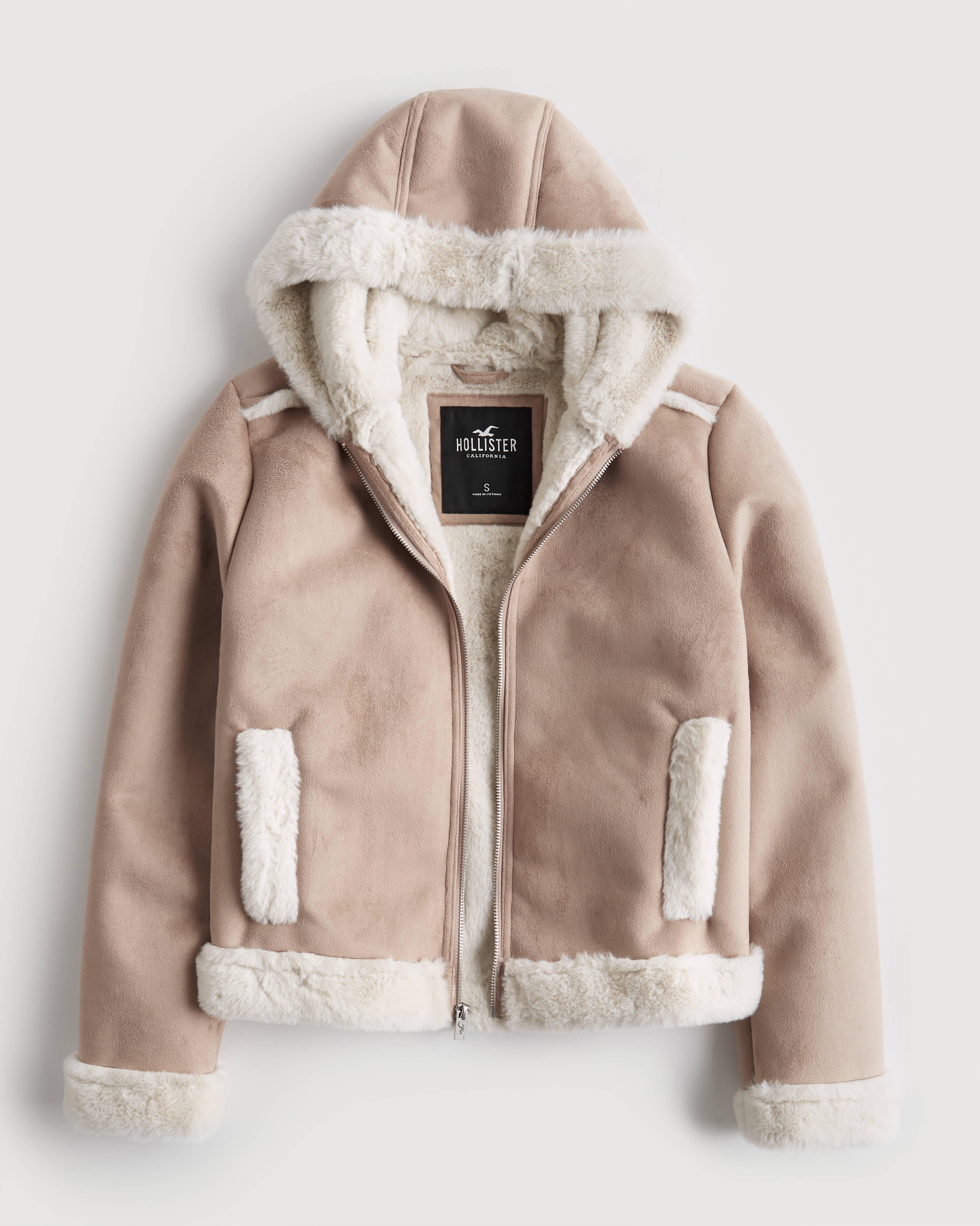 Hollister FAUX SHEARLING BIKER JACKET