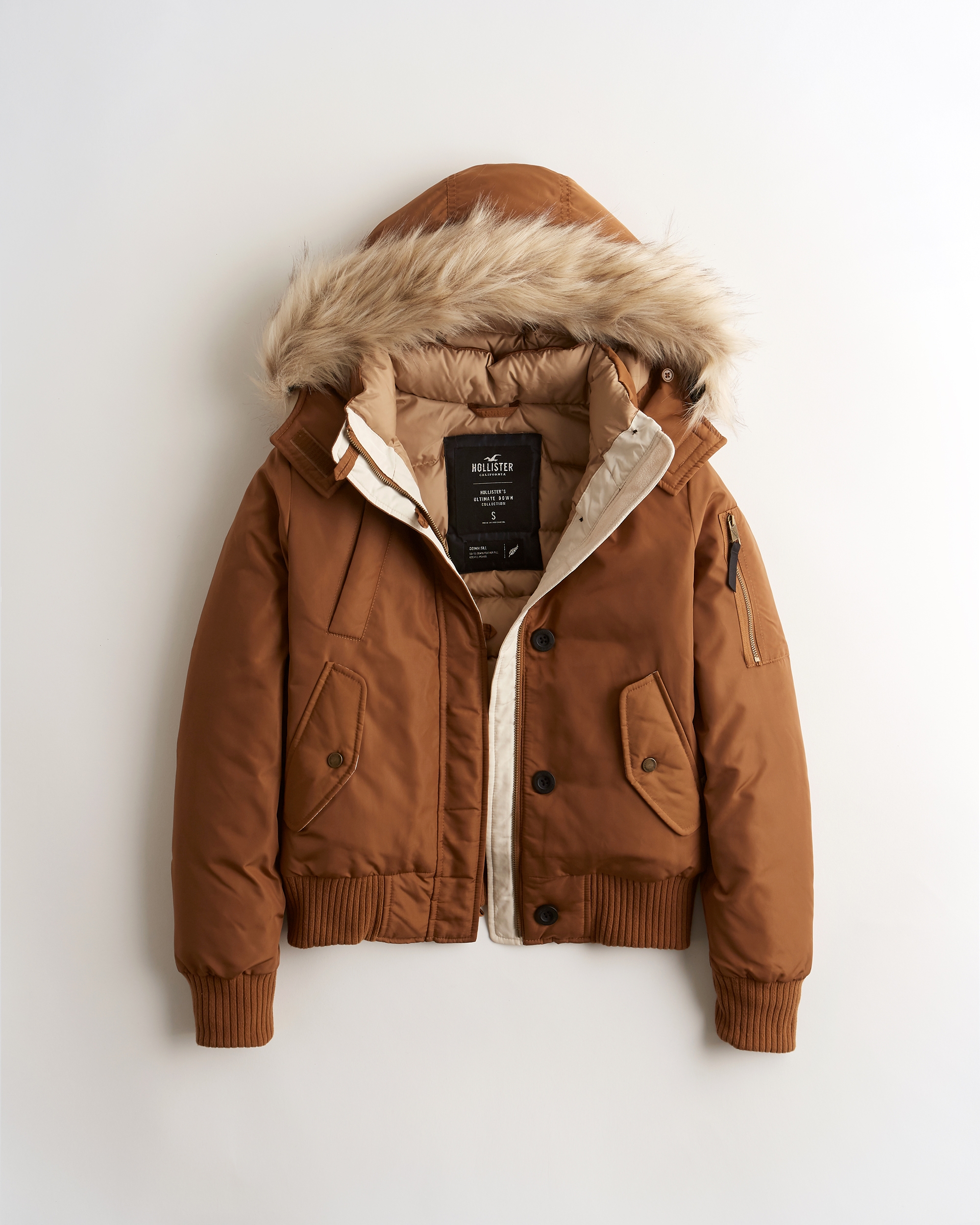 hollister down bomber jacket