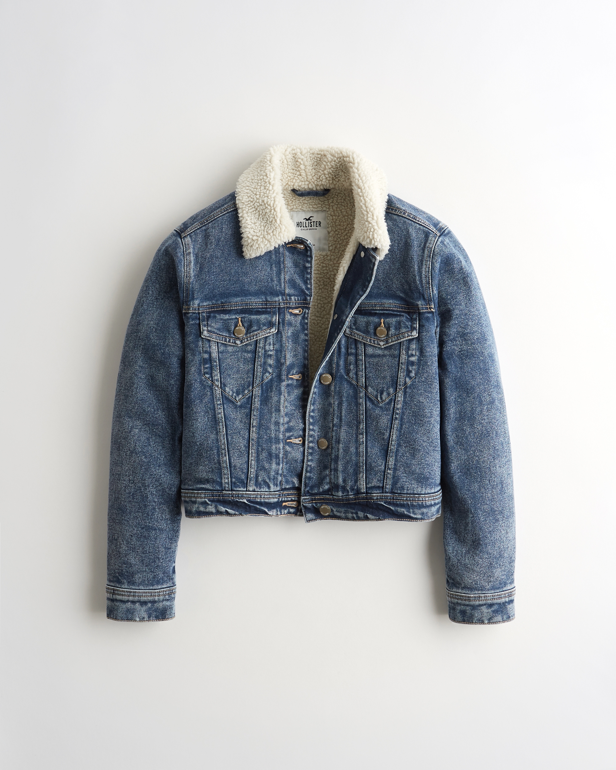 sherpa denim jacket hollister