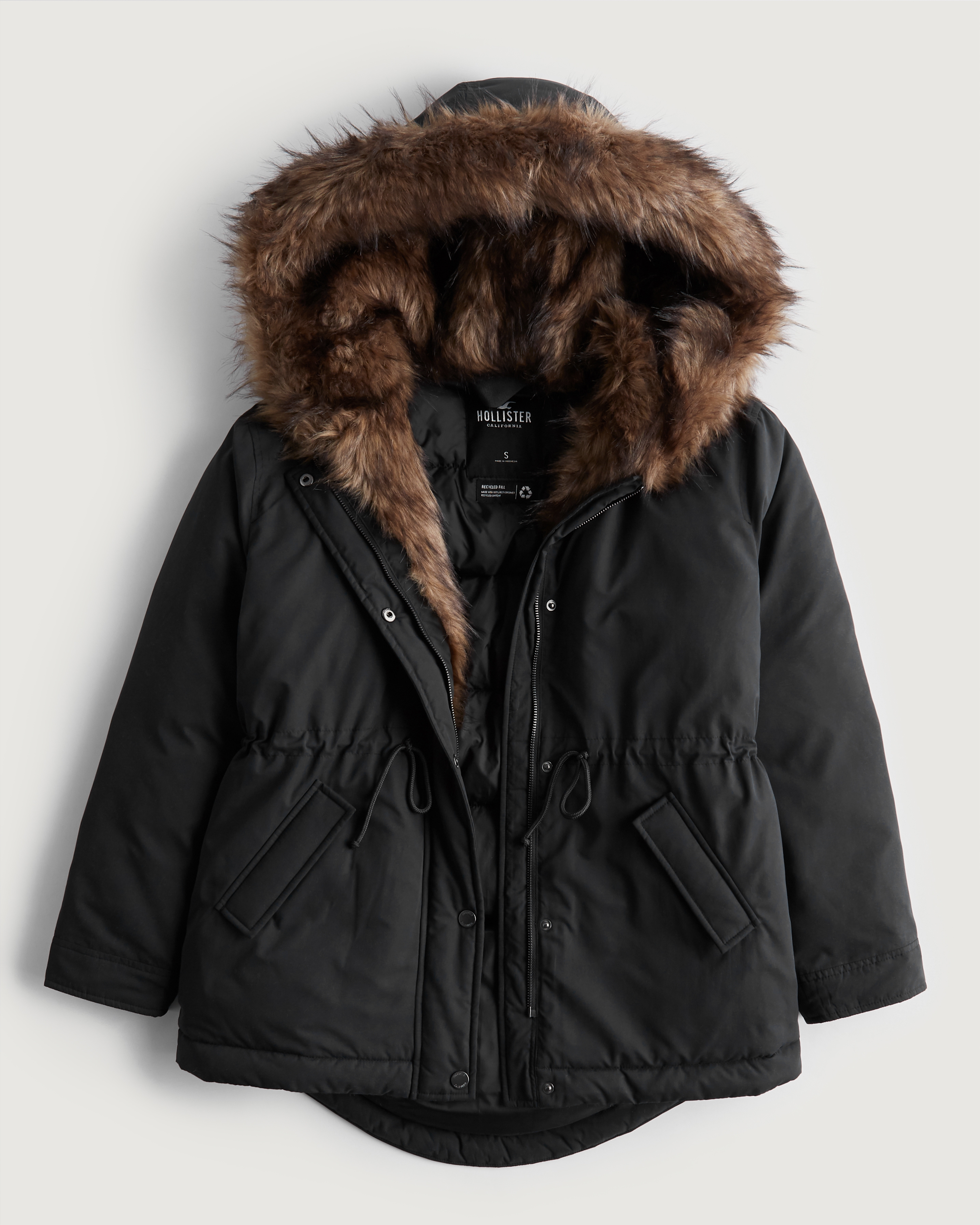 Hollister faux fur store lined parka