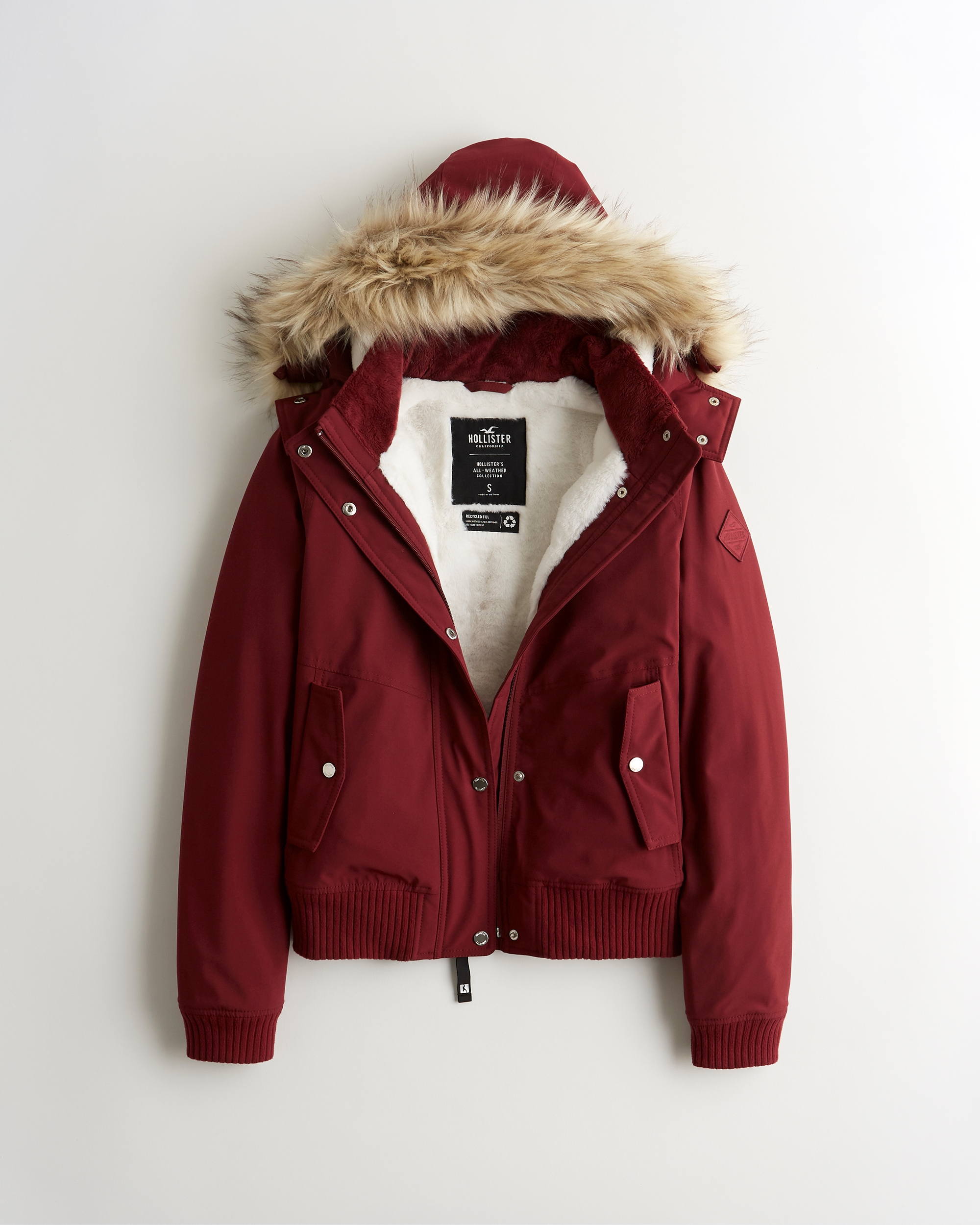 Hollister red outlet bomber jacket