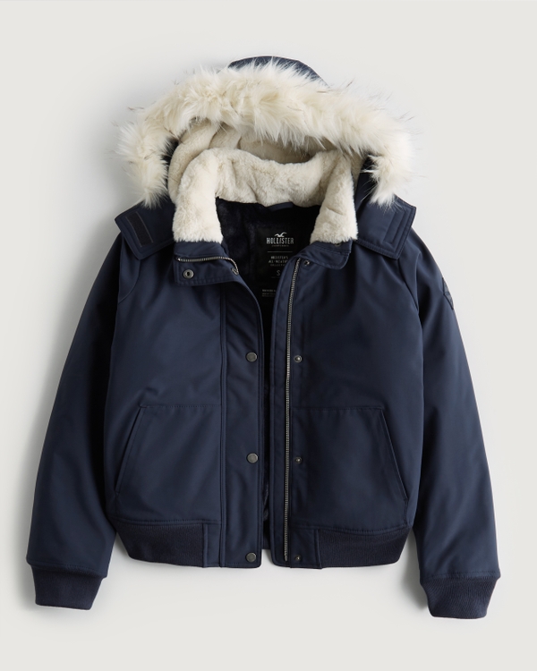 Femmes Faux Fur-Lined All-Weather Bomber Jacket | Femmes Jackets & Coats | HollisterCo.com
