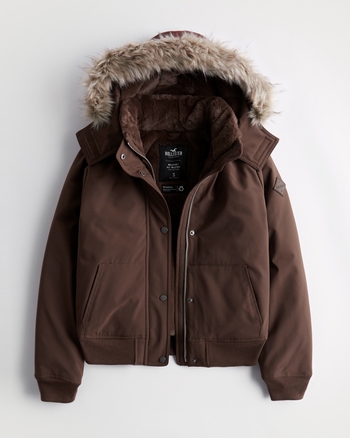 Hollister Faux Fur-Lined All-Weather Winter Jacket