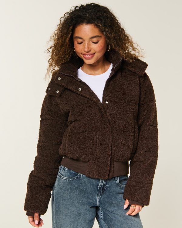 Hollister Feel Good Sherpa Puffer Jacket