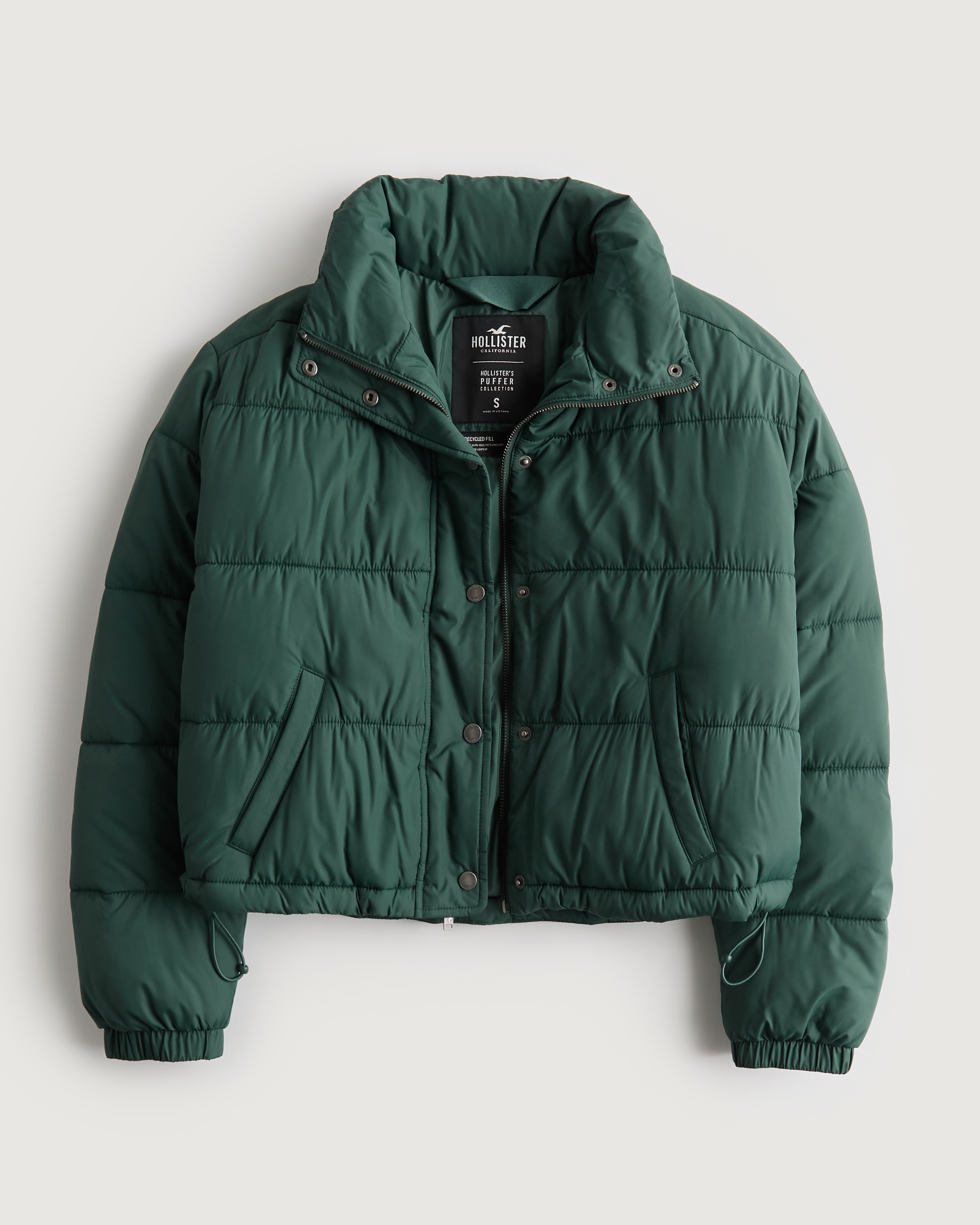 Hollister Nylon Mock-Neck Puffer Jacket