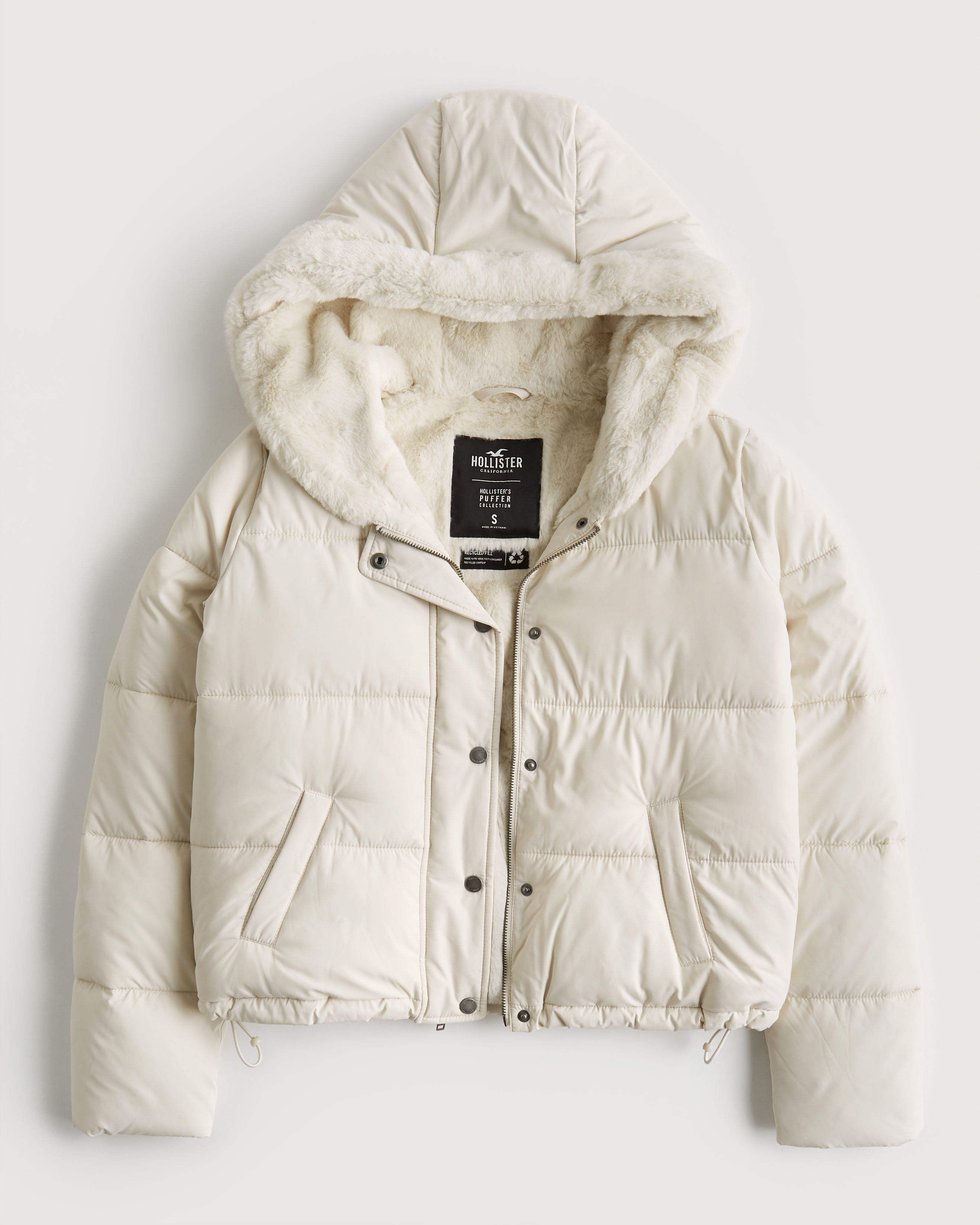 Hollister Co. FASHION PUFFER - Winter jacket - birch/off-white