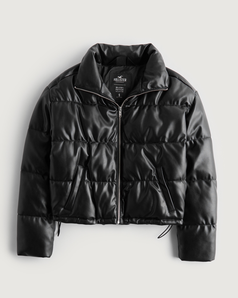 Women's Vegan Leather Puffer Jacket | Women's Clearance | HollisterCo.ca