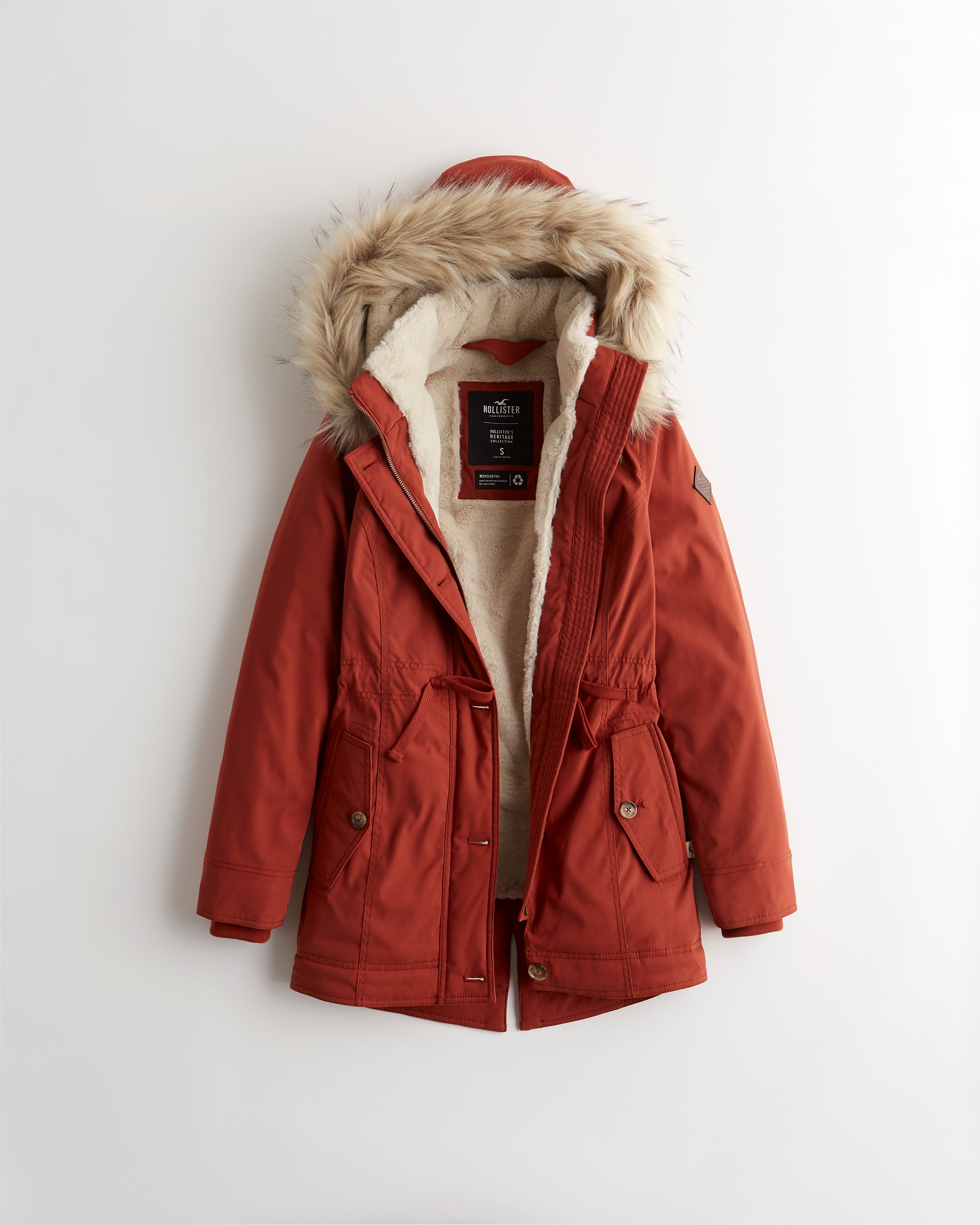 girls fur lined parka