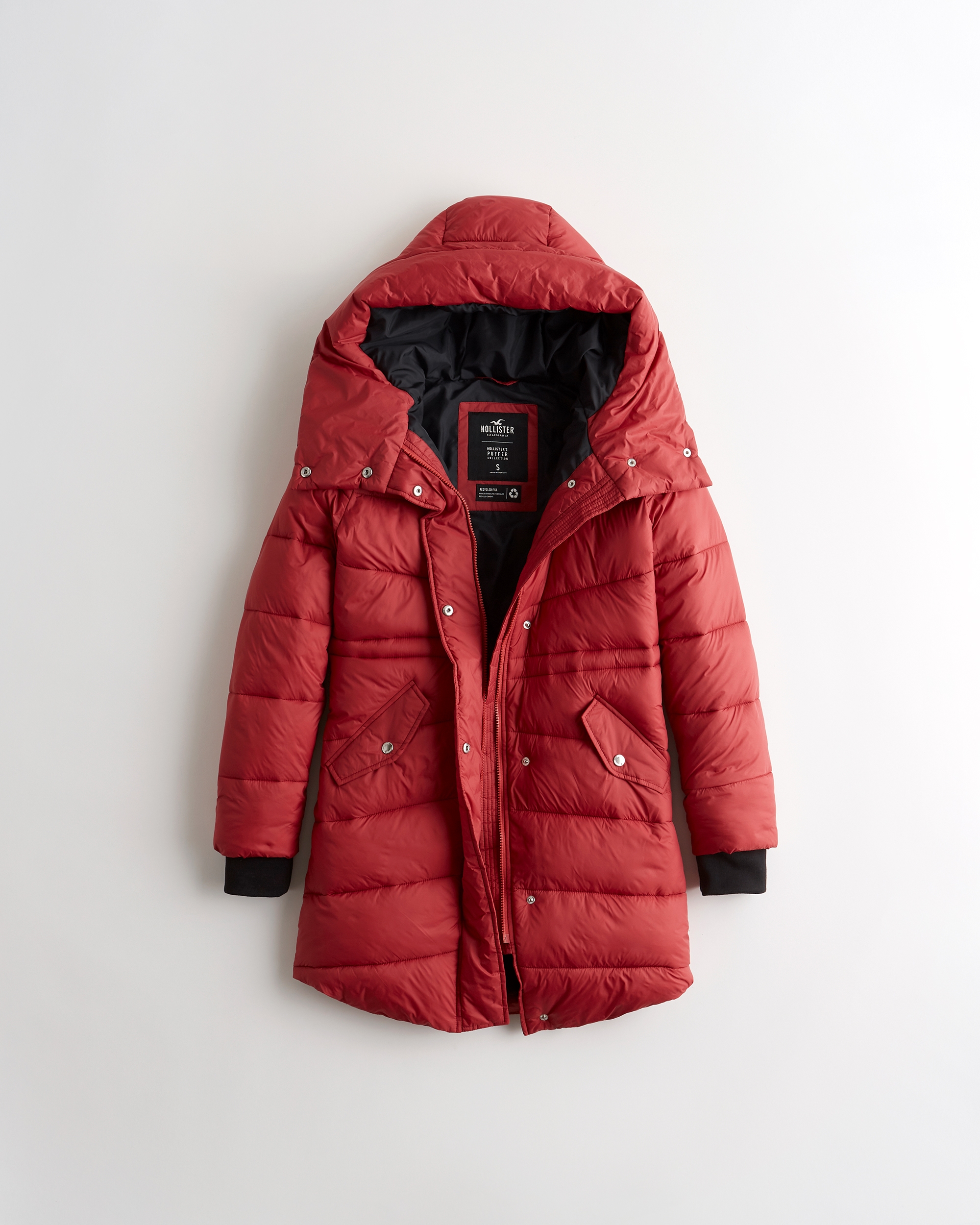 hollister hooded puffer parka