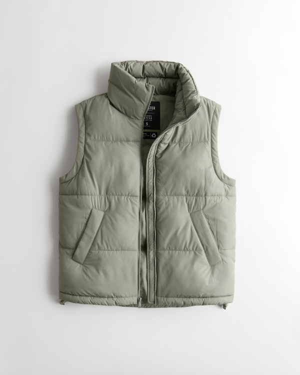 Puffer Vest, Olive Green view 1