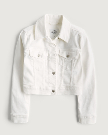 Hollister white jean jacket online