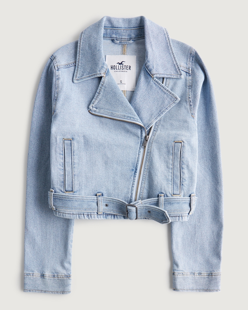 Hollister cropped 2025 denim jacket