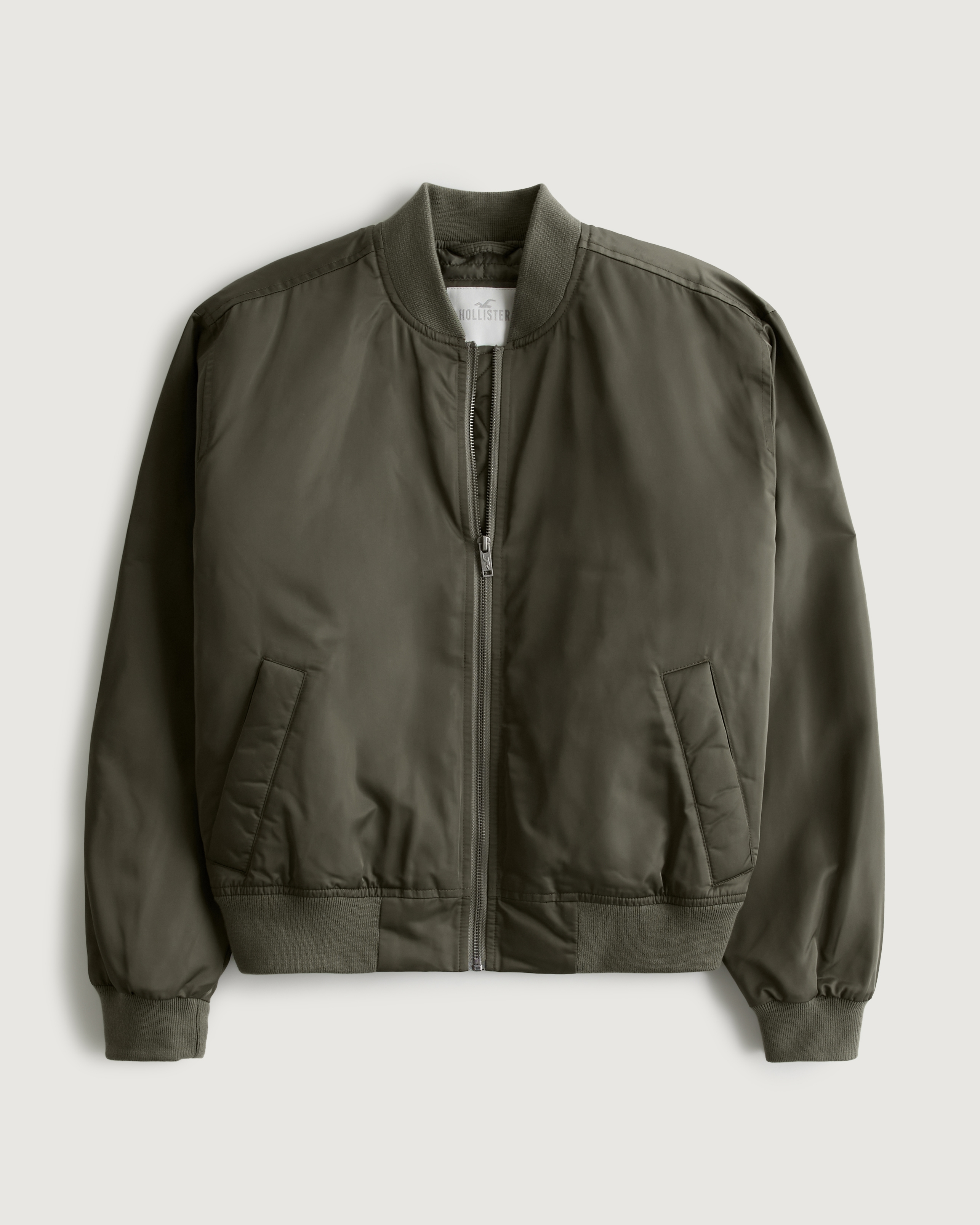 Hollister green 2025 bomber jacket