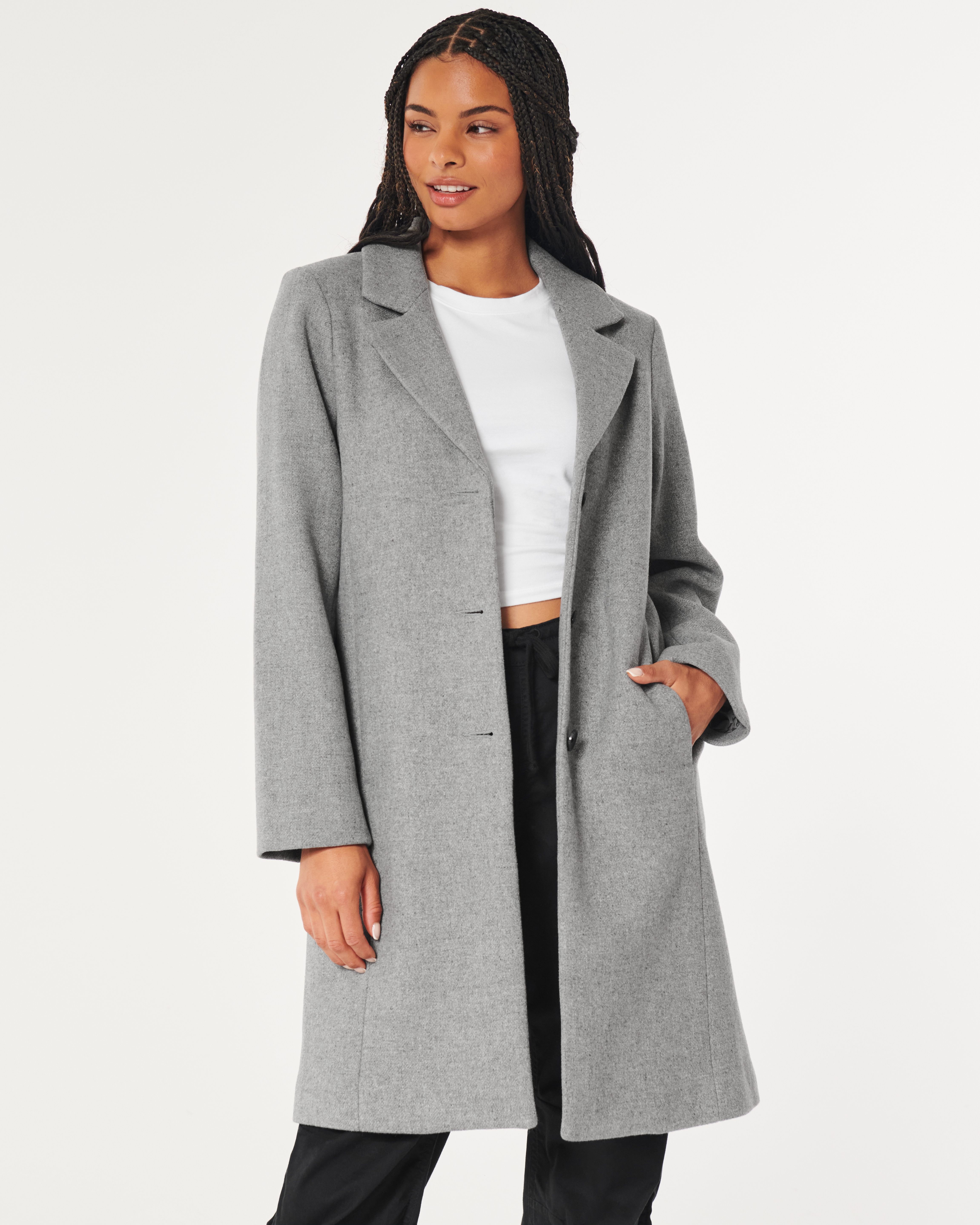 Wool blend on sale coat hollister