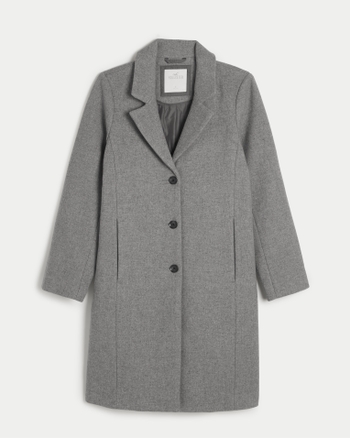 Hollister Co. WOOL BLEND COAT - Classic coat - CHARCOAL/dark grey