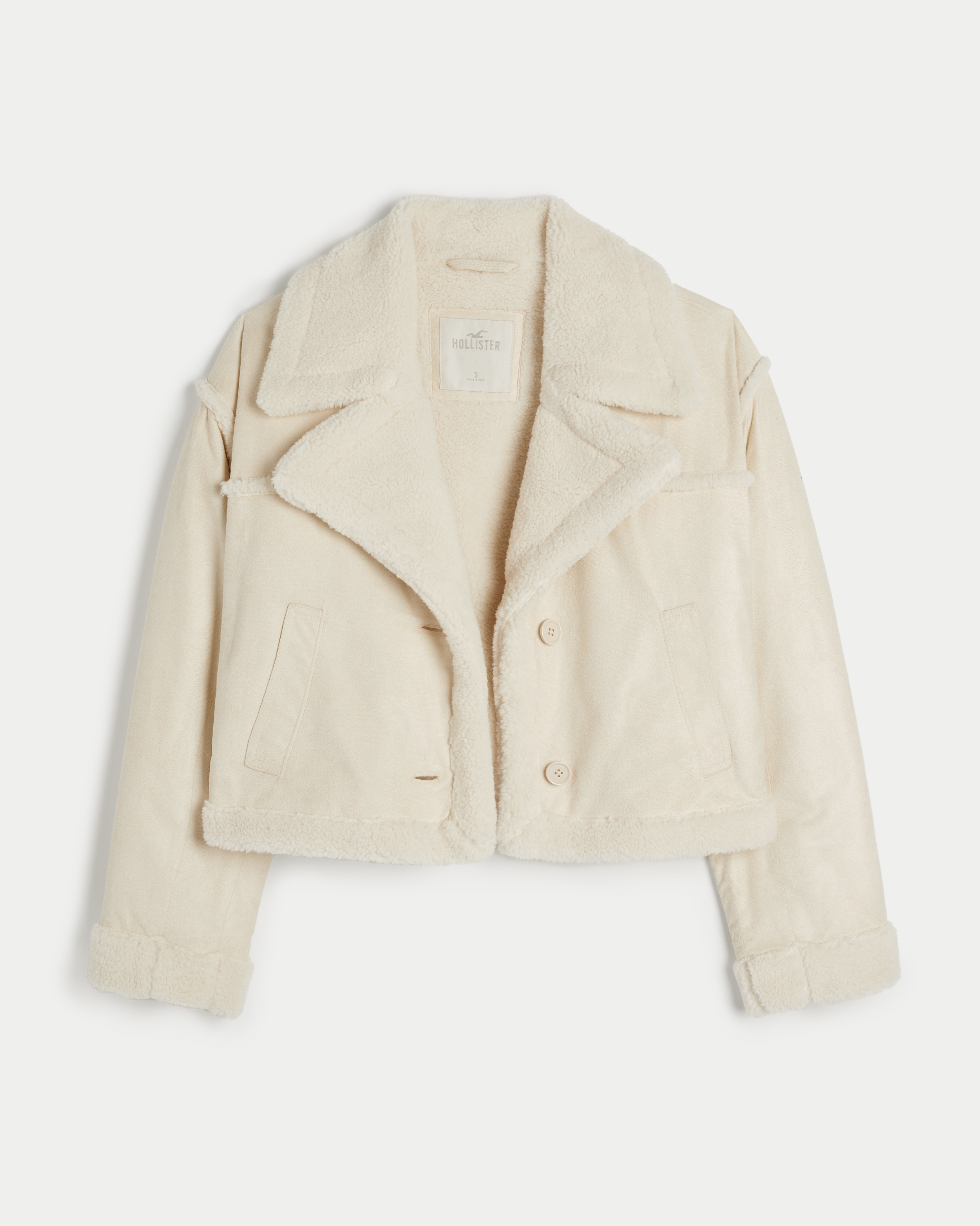 Hollister sherpa jacket clearance women's