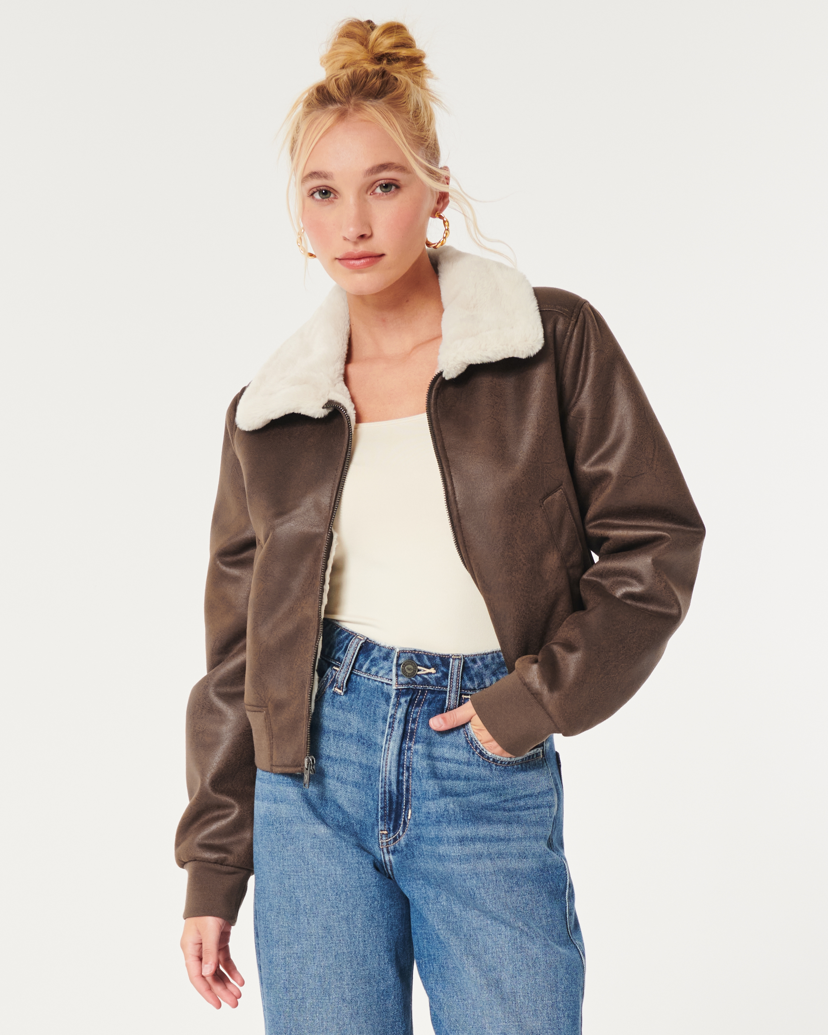 Hollister suede outlet jacket