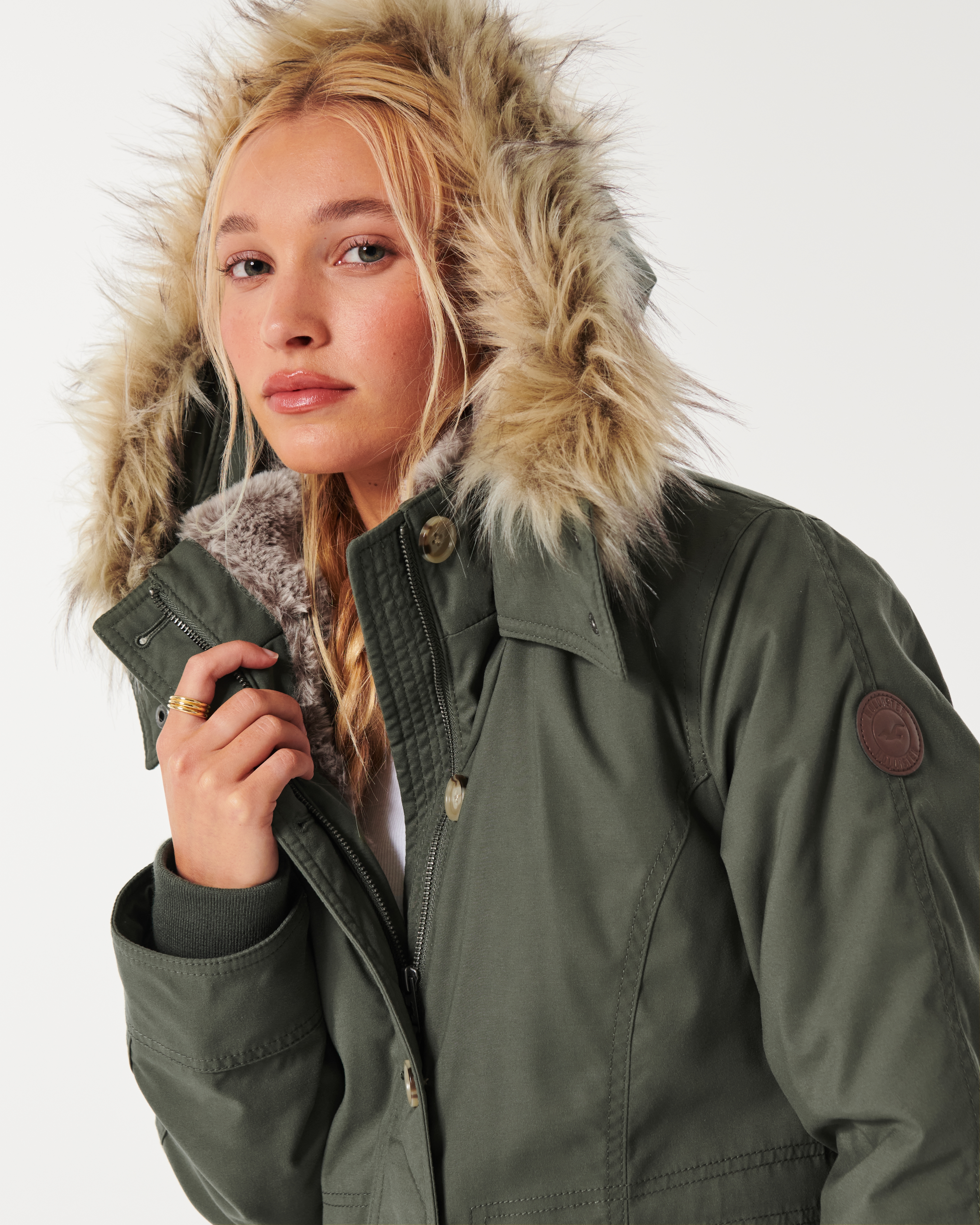 Cozy lined down parka hollister online