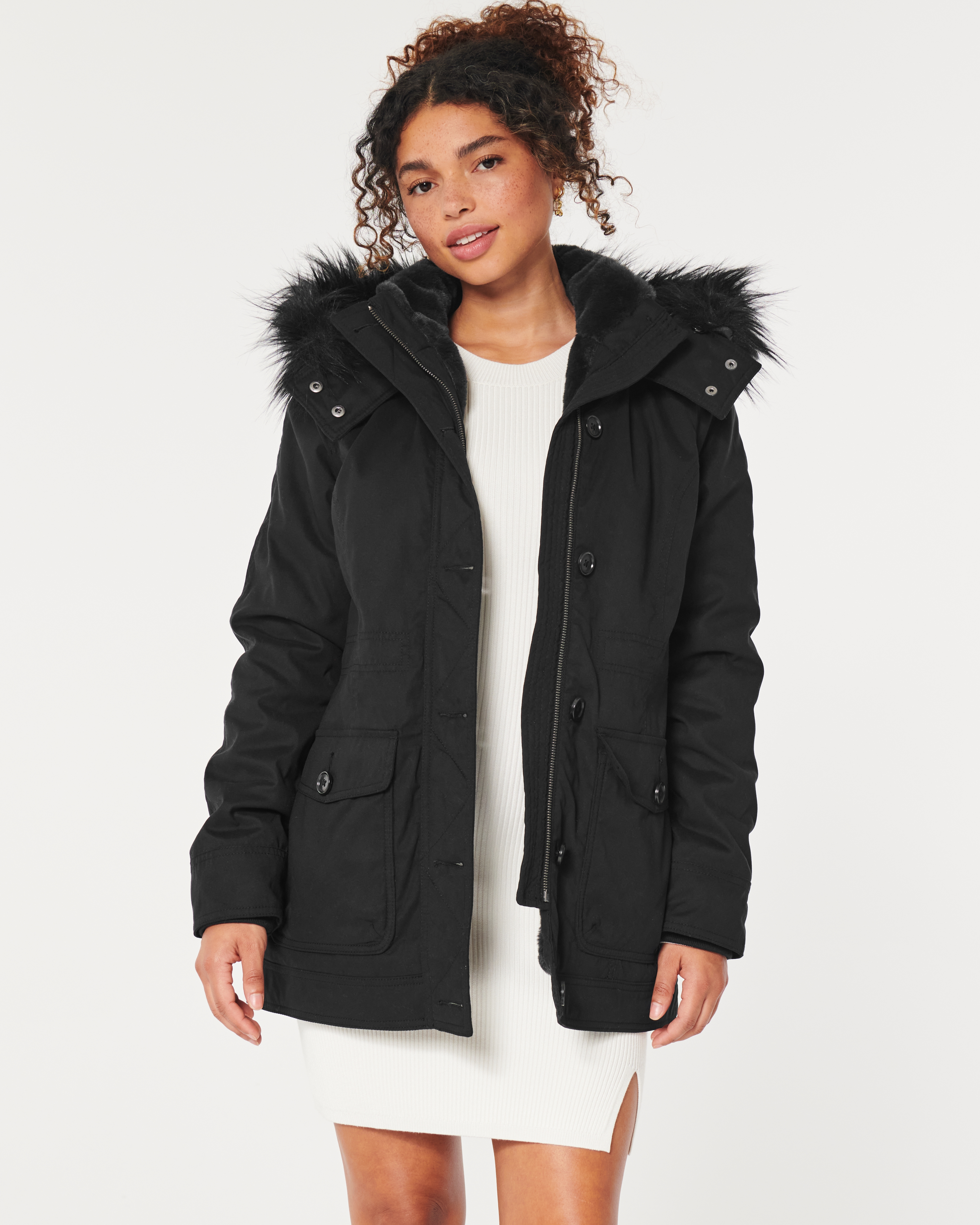 Faux Fur-Lined Cozy Parka