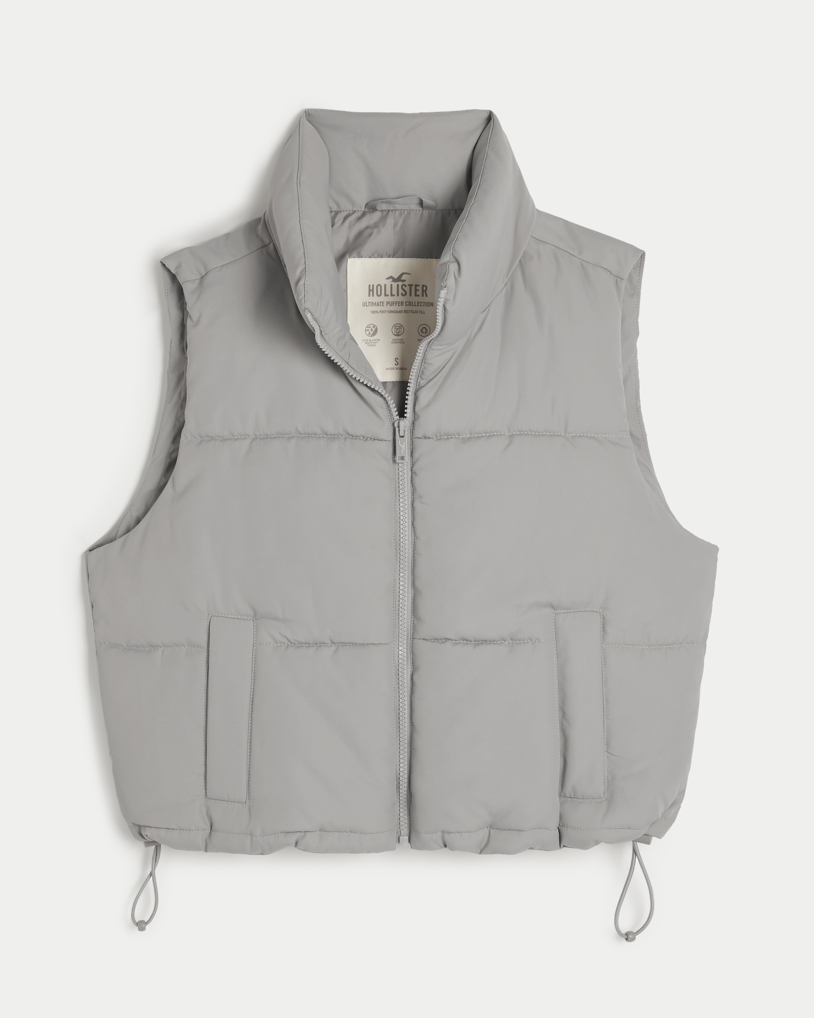 Mini gray bralette vest with button