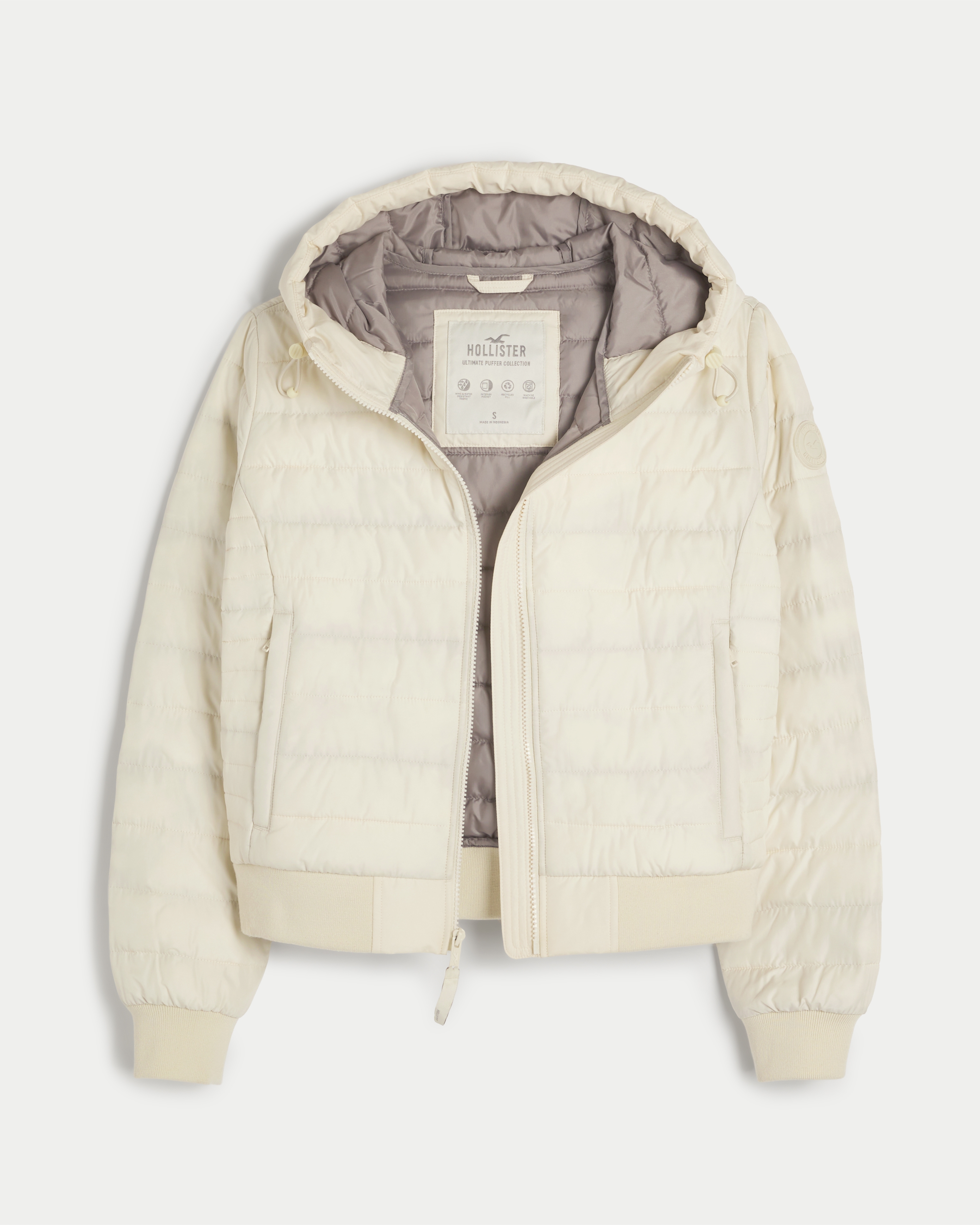 Hollister Co. FASHION PUFFER - Winter jacket - birch/off-white