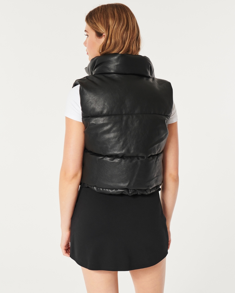 Ultimate Vegan Leather Mini Puffer Vest