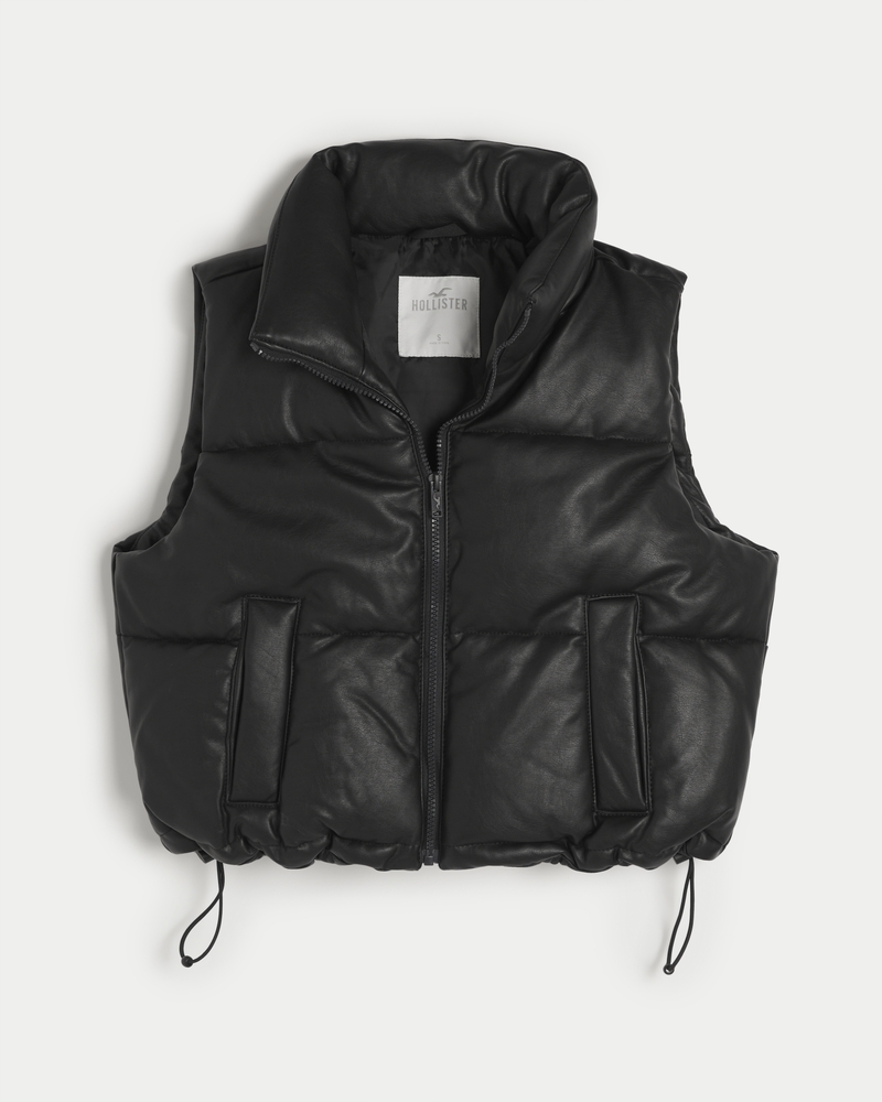 Ultimate Vegan Leather Mini Puffer Vest