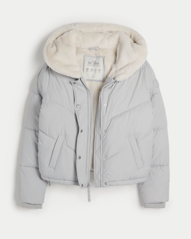 Hollister ULTIMATE COZY-LINED PUFFER JACKET Members Price, £35.60
