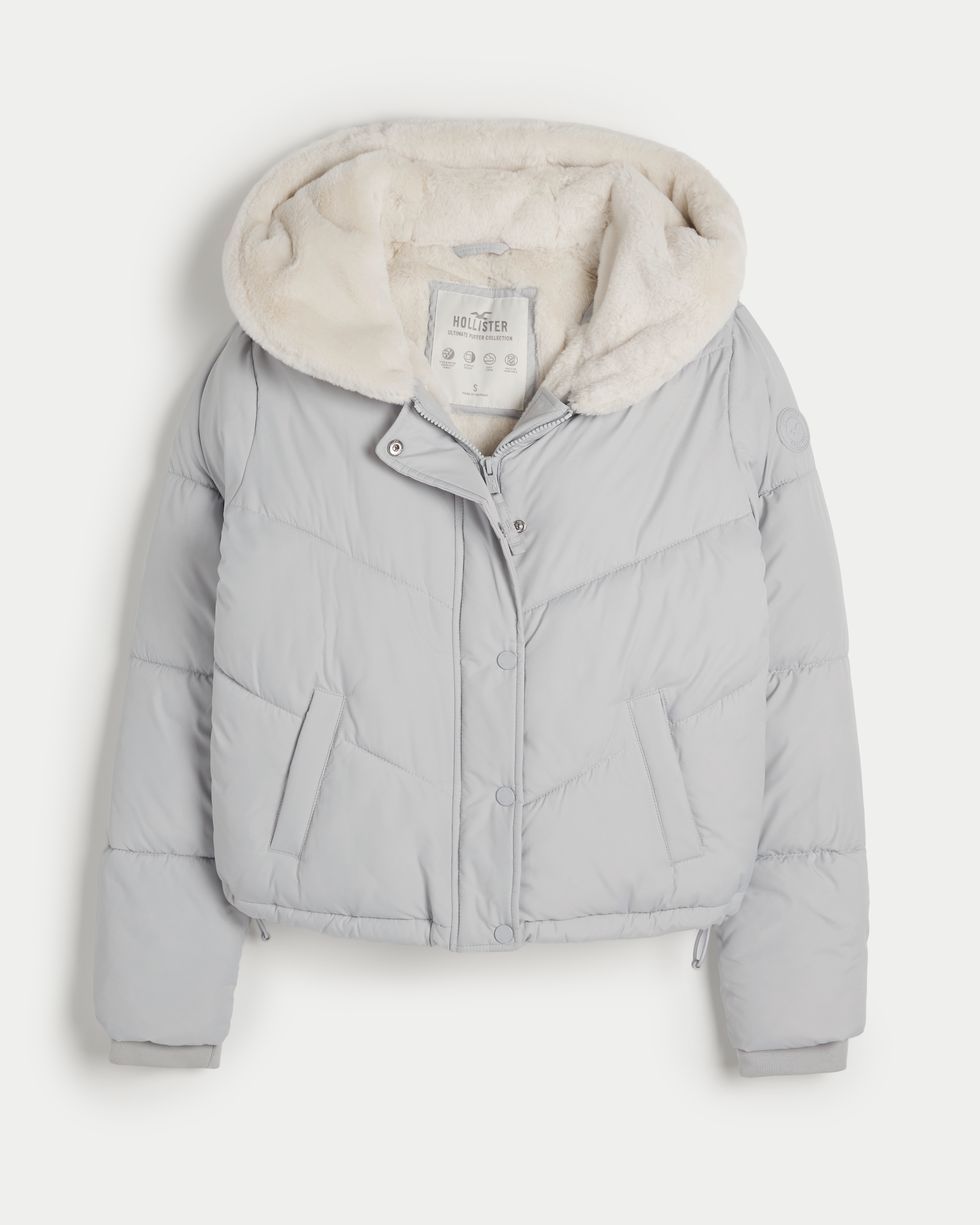 Hooded puffer hotsell parka hollister