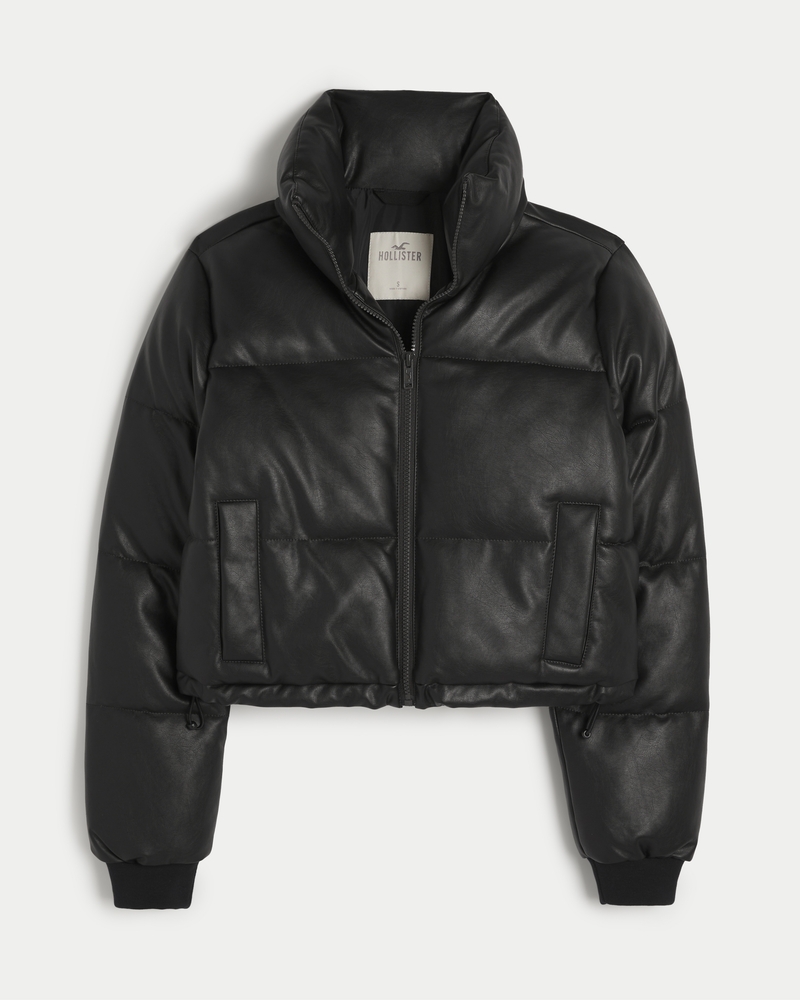 Black puffer jacket womens hollister online