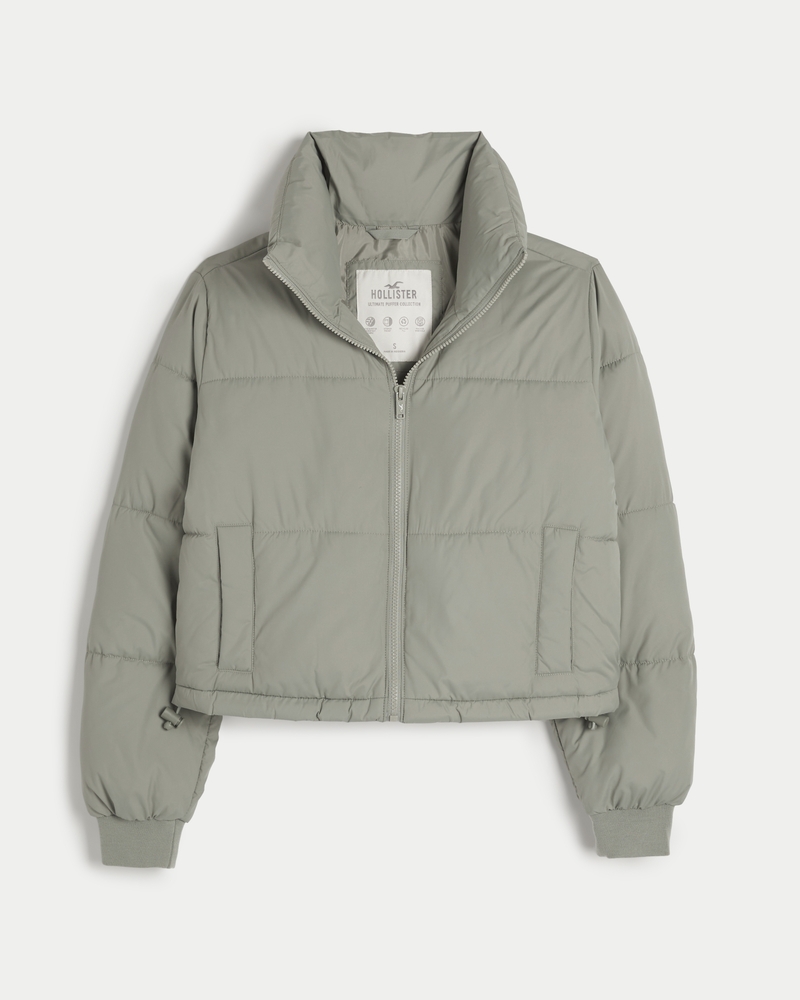 Hollister grey shop puffer jacket