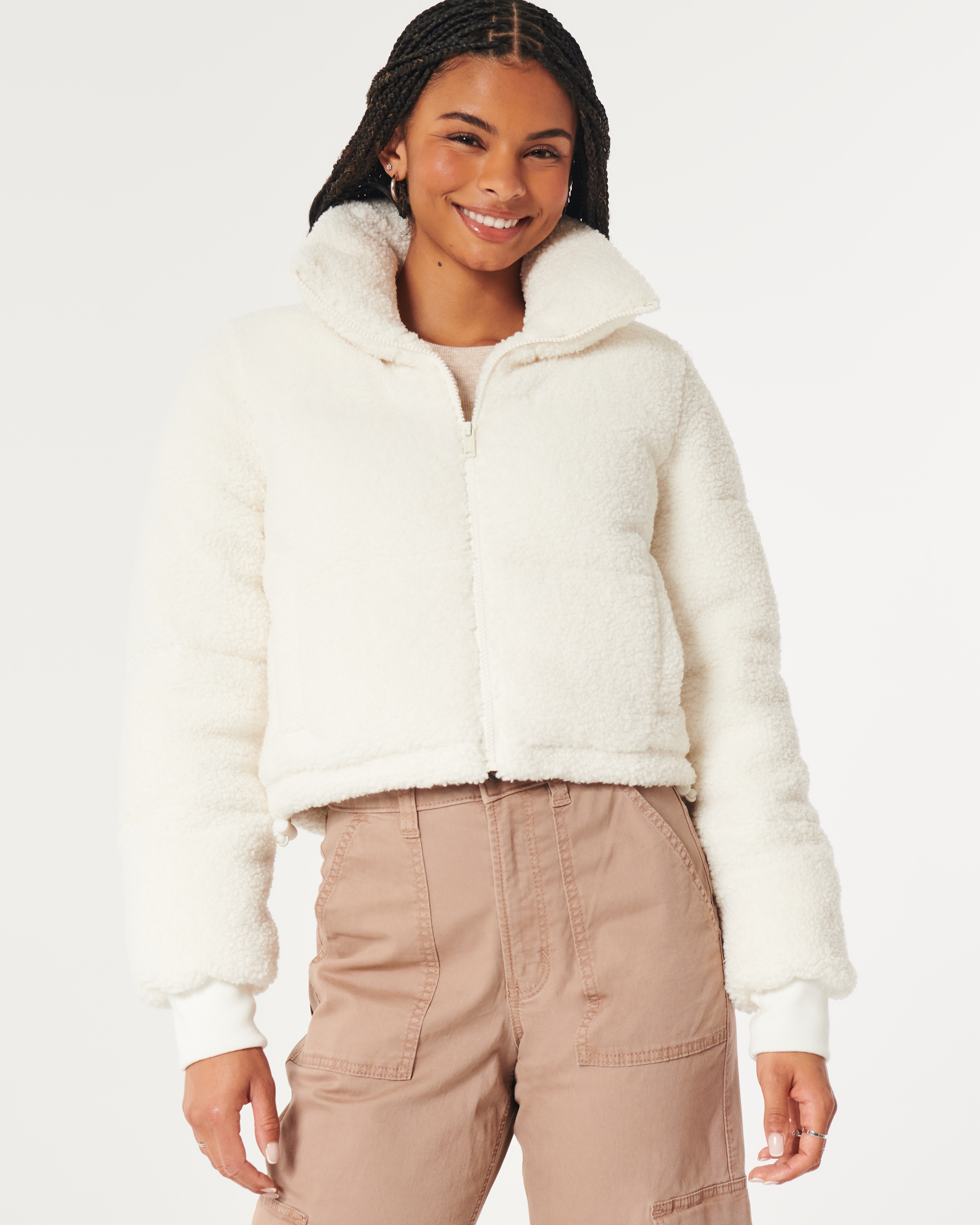 Corduroy cropped 2024 puffer jacket