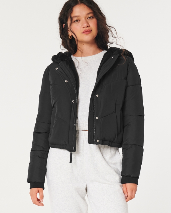 Hollister faux fur lined winter jacket