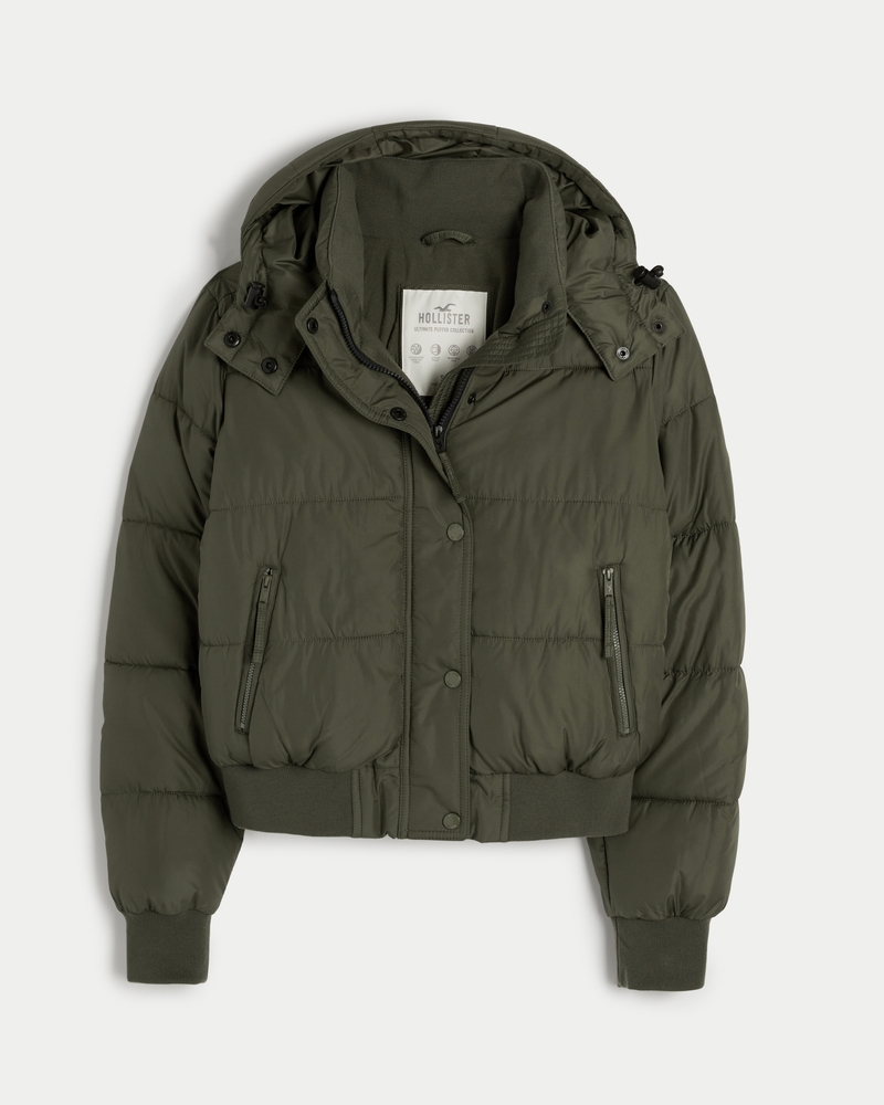 Hollister hooded bomber discount jacket