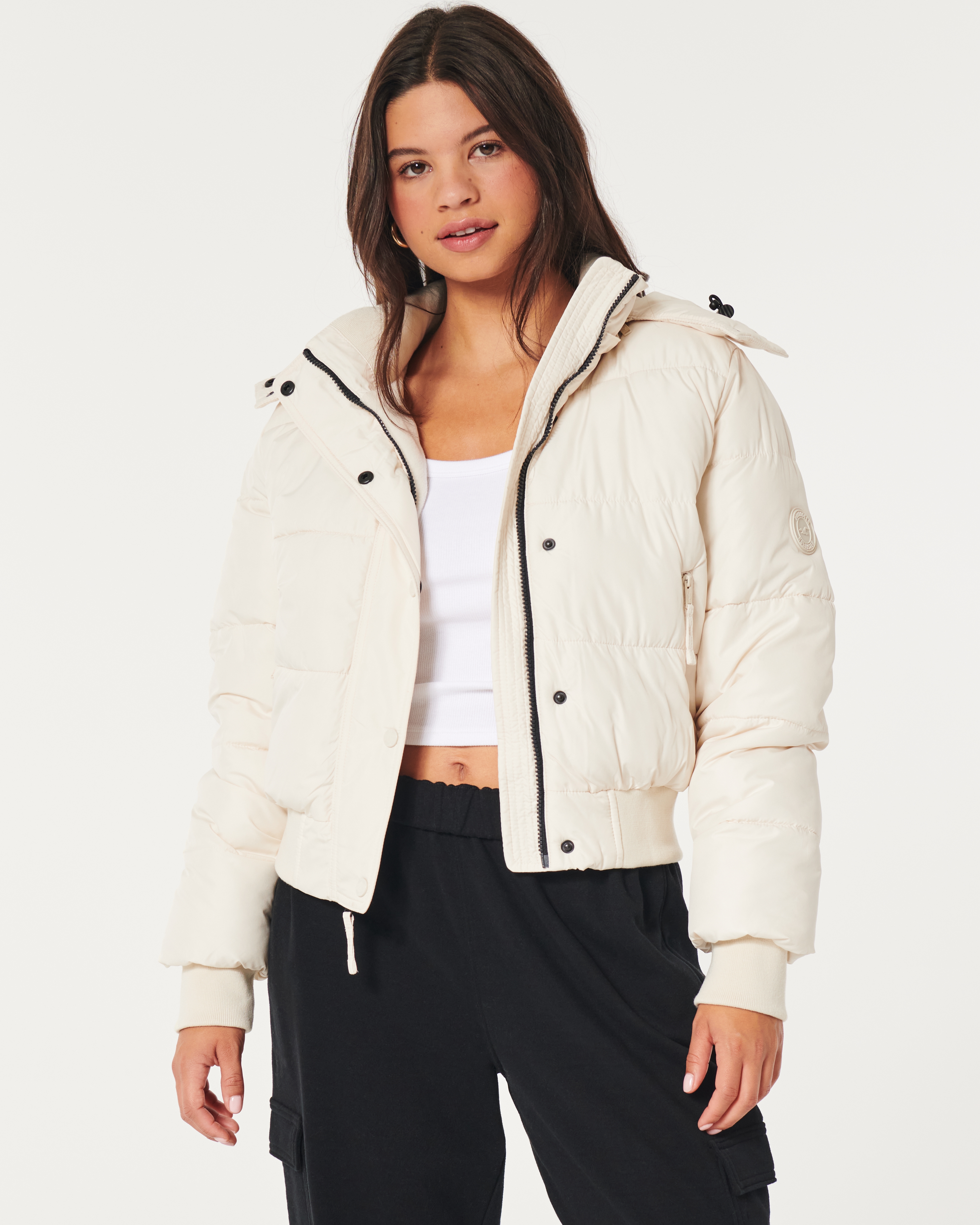 Hollister puffer 2024 coat women's