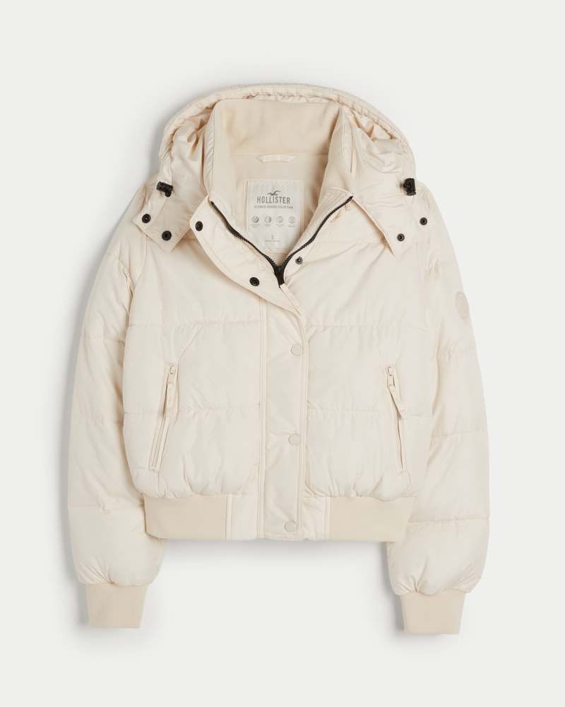 Hollister white puffer jacket for Sale in Palmdale, CA - OfferUp