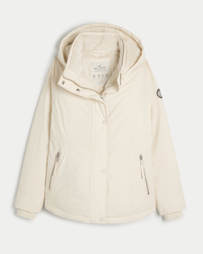 Hollister All-weather Faux Fur-lined Parka in Natural