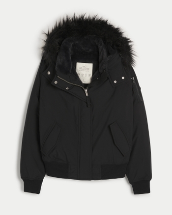 Women's All-Weather Faux Fur-Lined Bomber Jacket | Women's Jackets ...