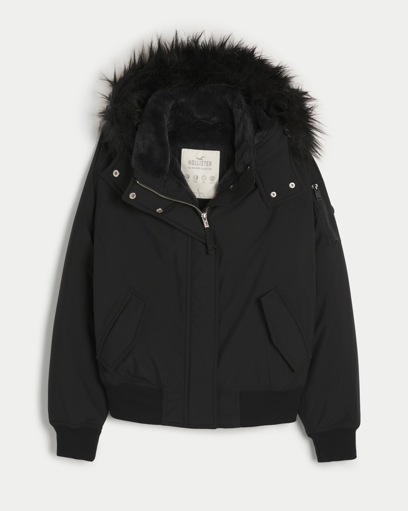 Hollister black jackets best sale