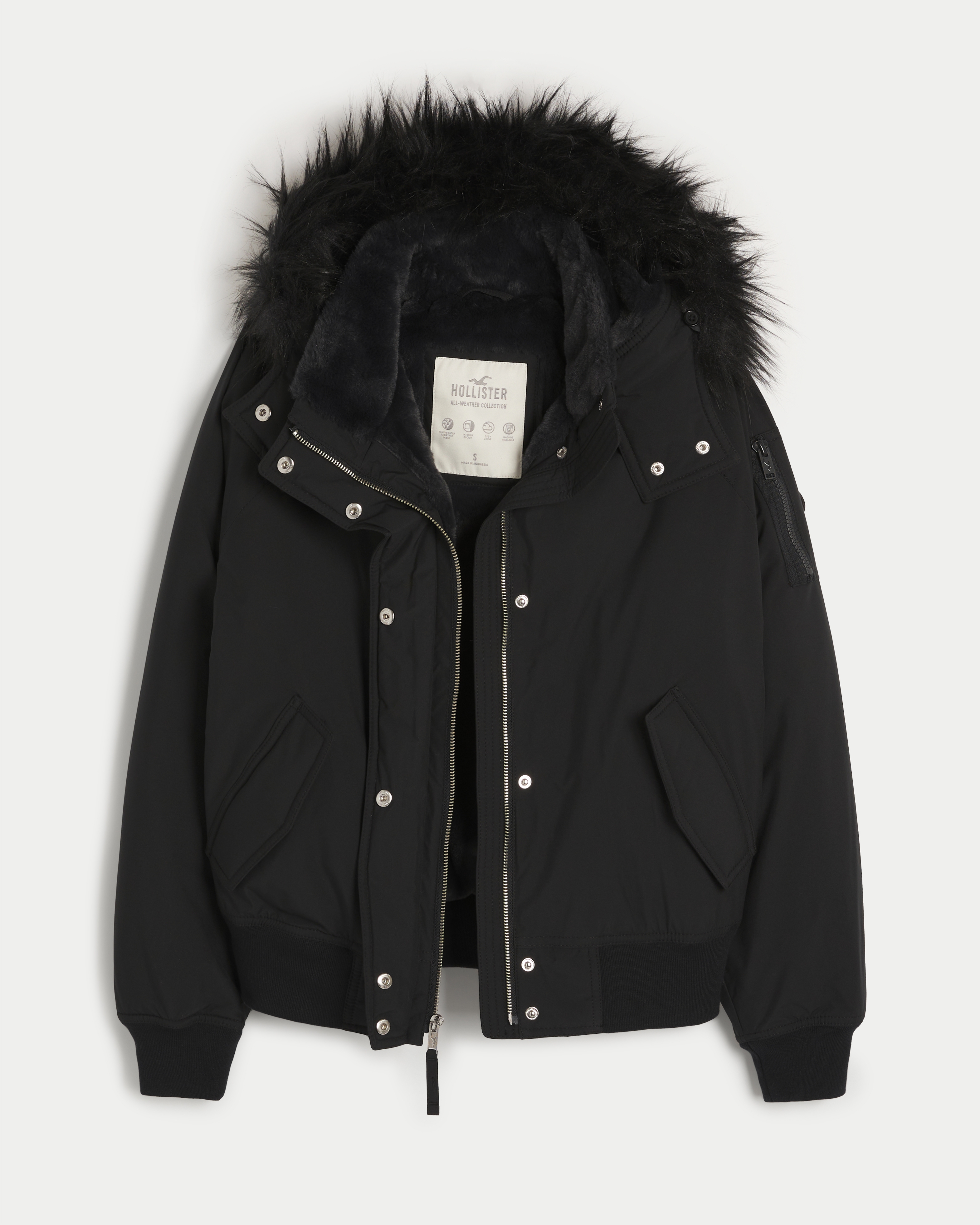 Women's All-Weather Faux Fur-Lined Bomber Jacket, Women's Sale