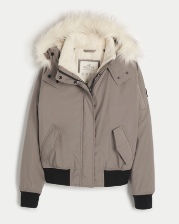 Women's All-Weather Faux Fur-Lined Bomber Jacket, Women's Jackets & Coats