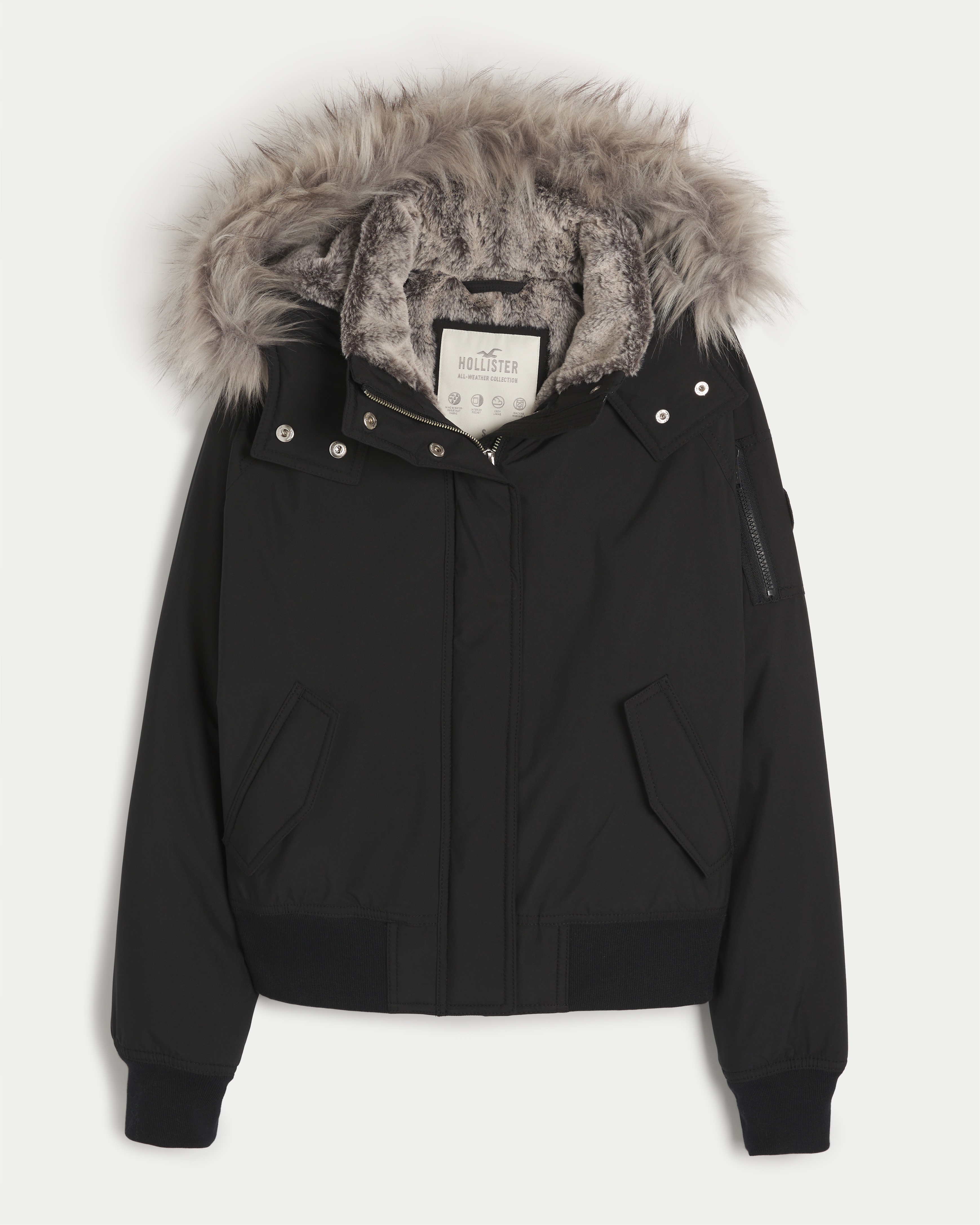 Fur lined shop bomber jacket womens