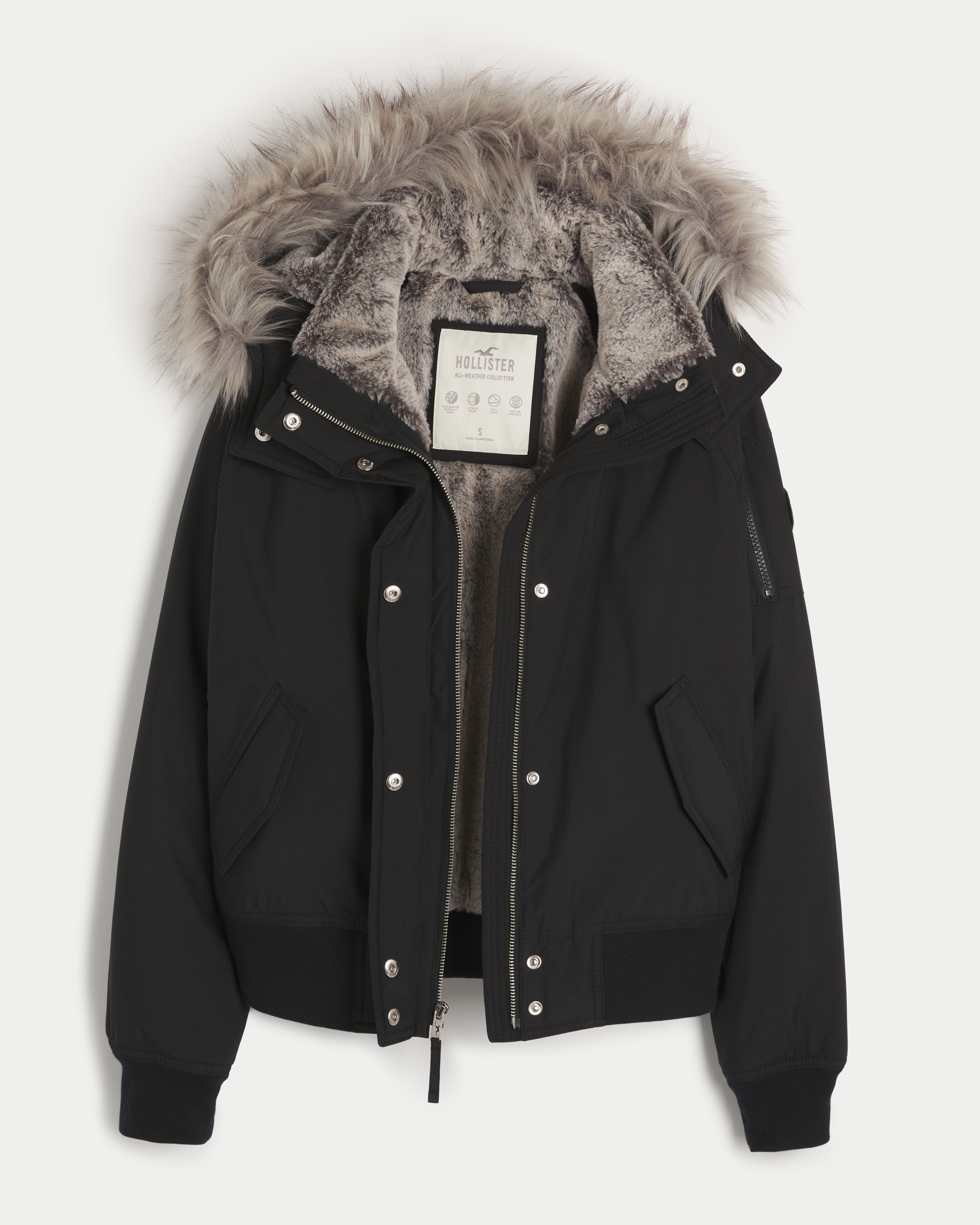 Hollister fur jacket online