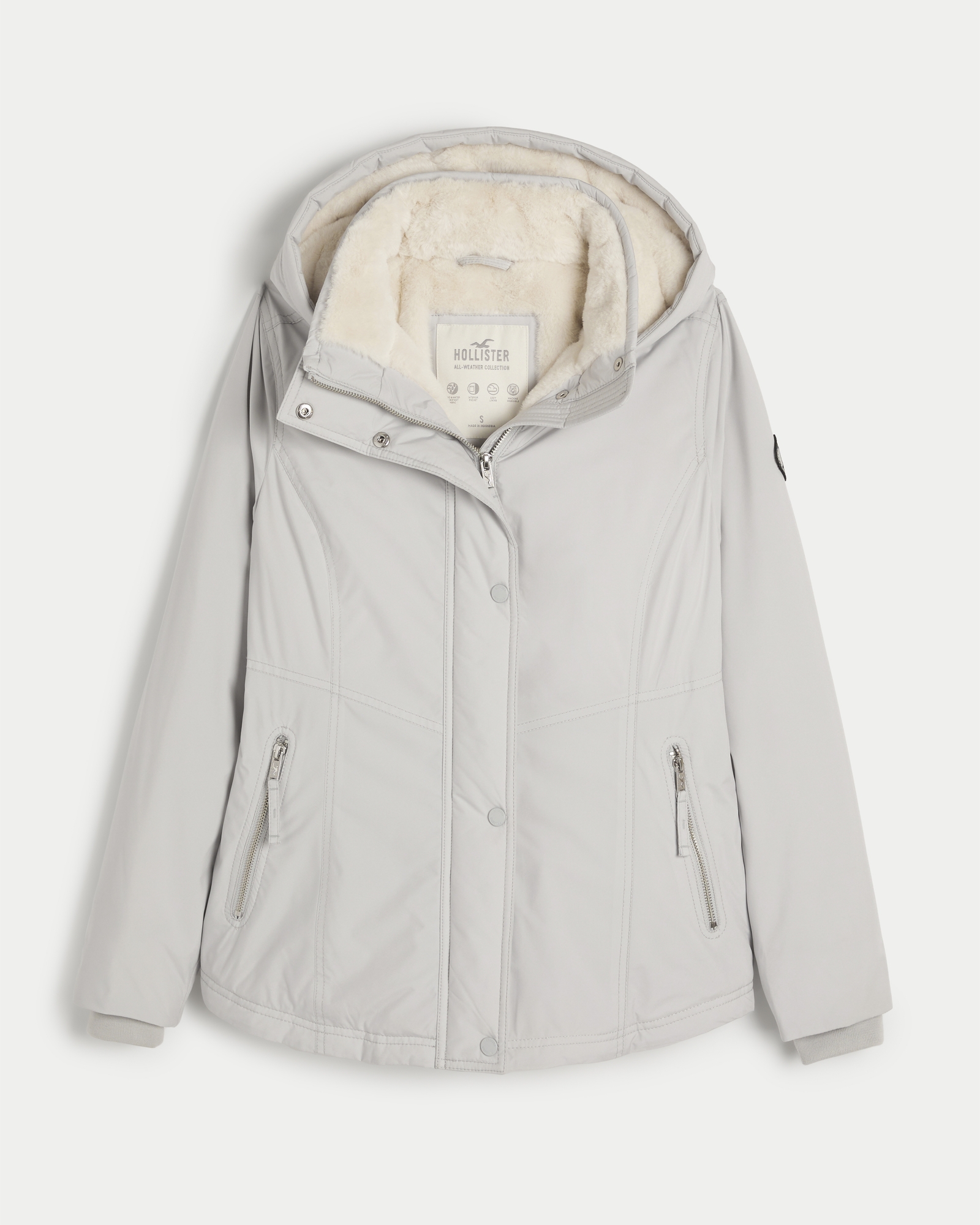 Hollister, Jackets & Coats, Euc Hollister Sherpa Faux Fur Jacket S
