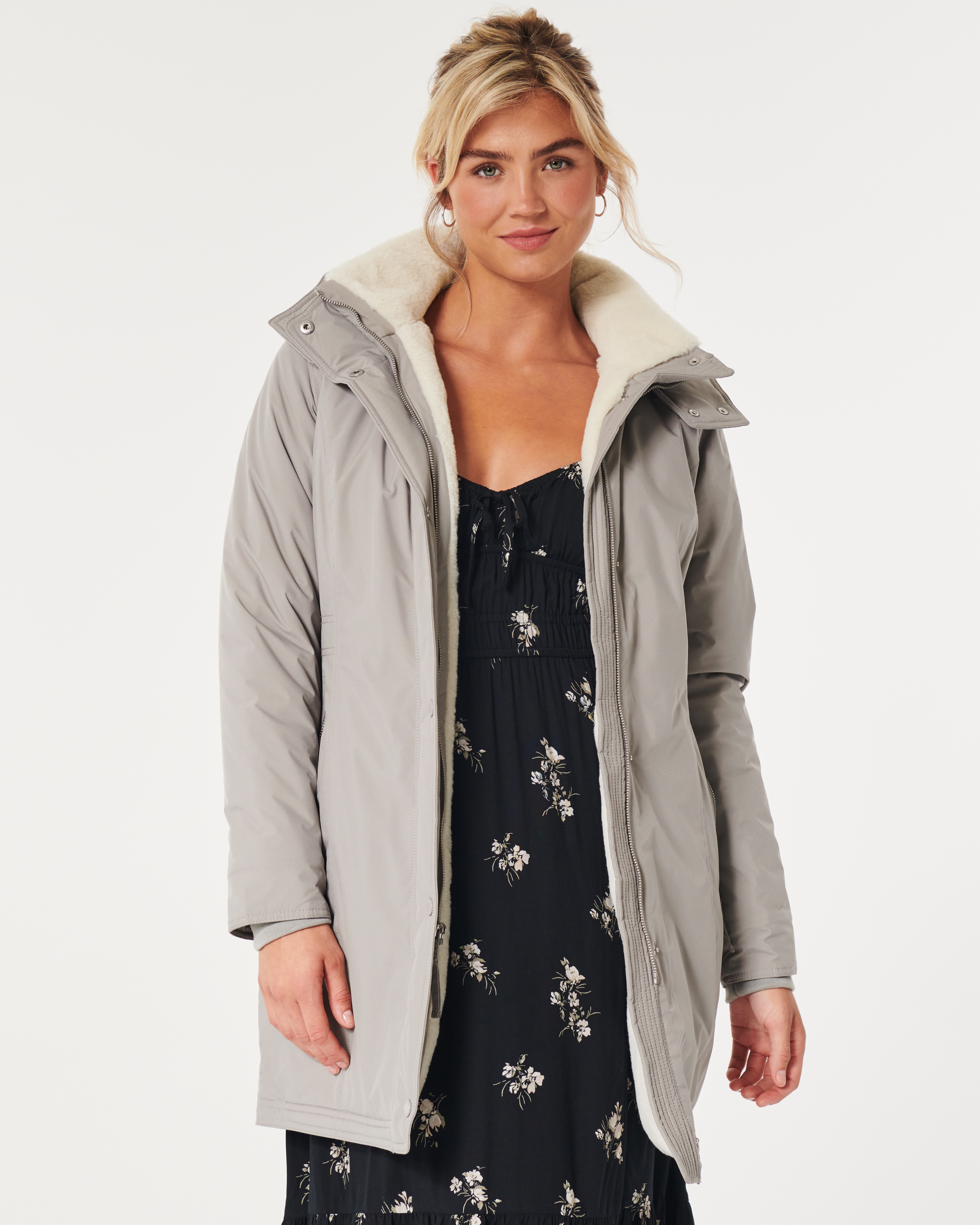 Hollister parka coat store womens